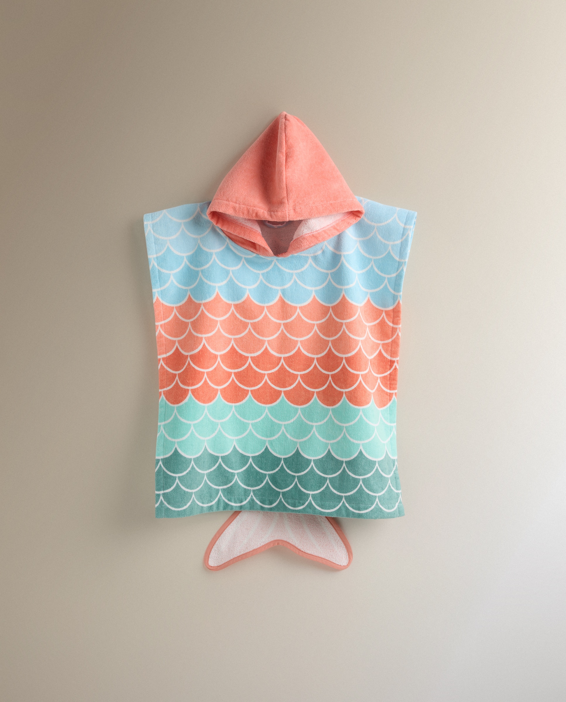 Poncho de Praia Infantil de Algodão Sereias Multicolor-2