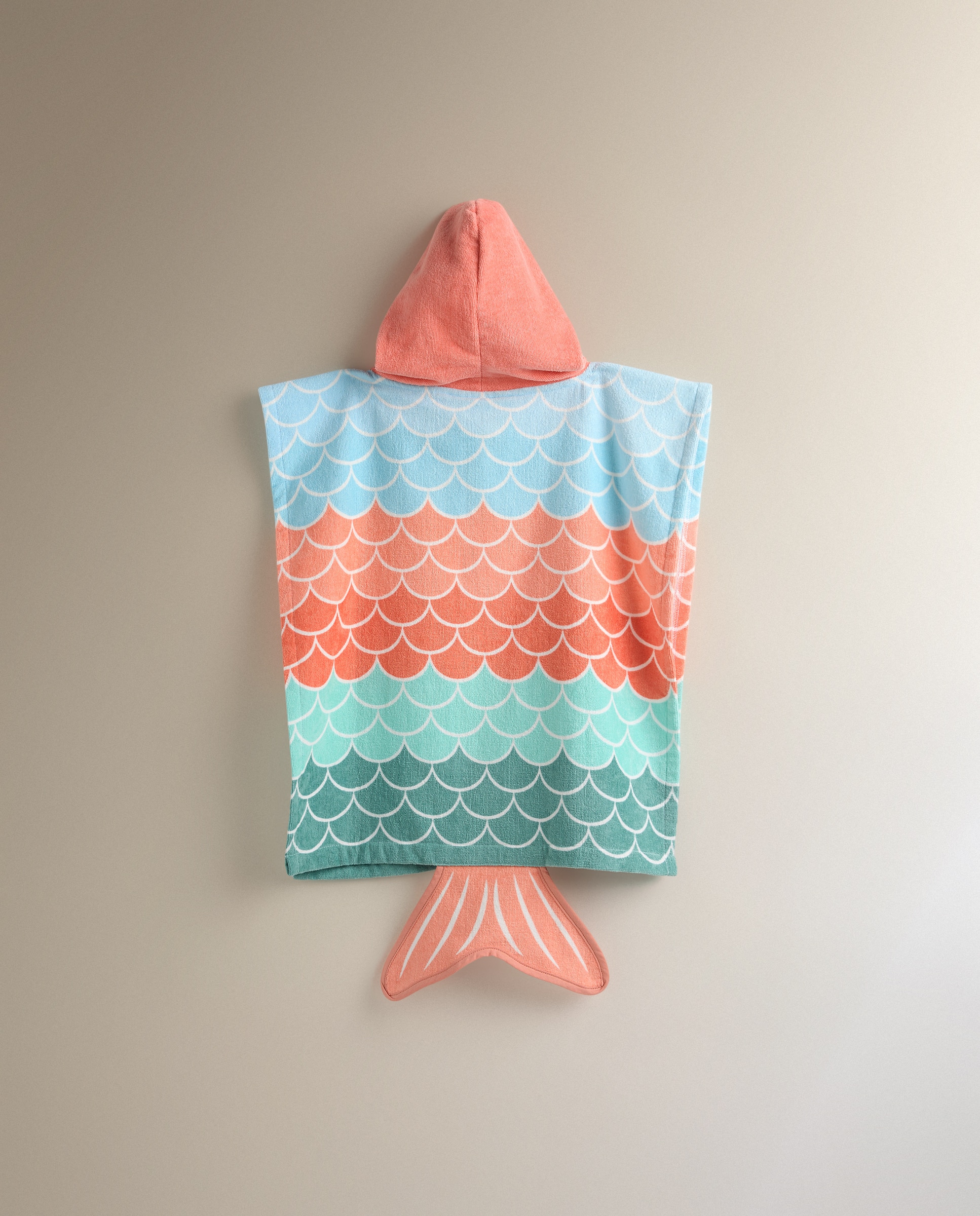 Poncho de Praia Infantil de Algodão Sereias Multicolor-3