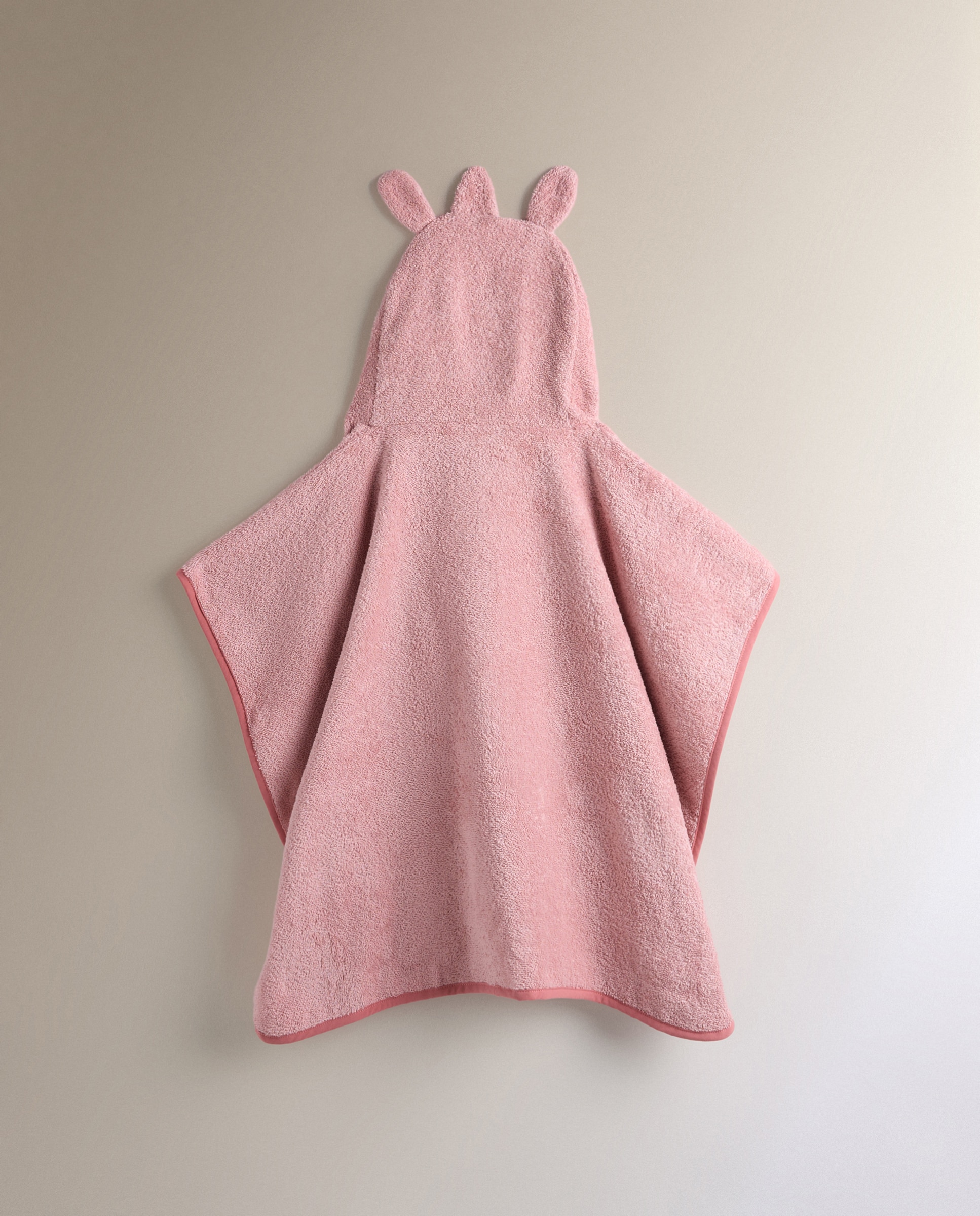 Poncho de Praia Infantil de Algodão Valentine Rosa-2