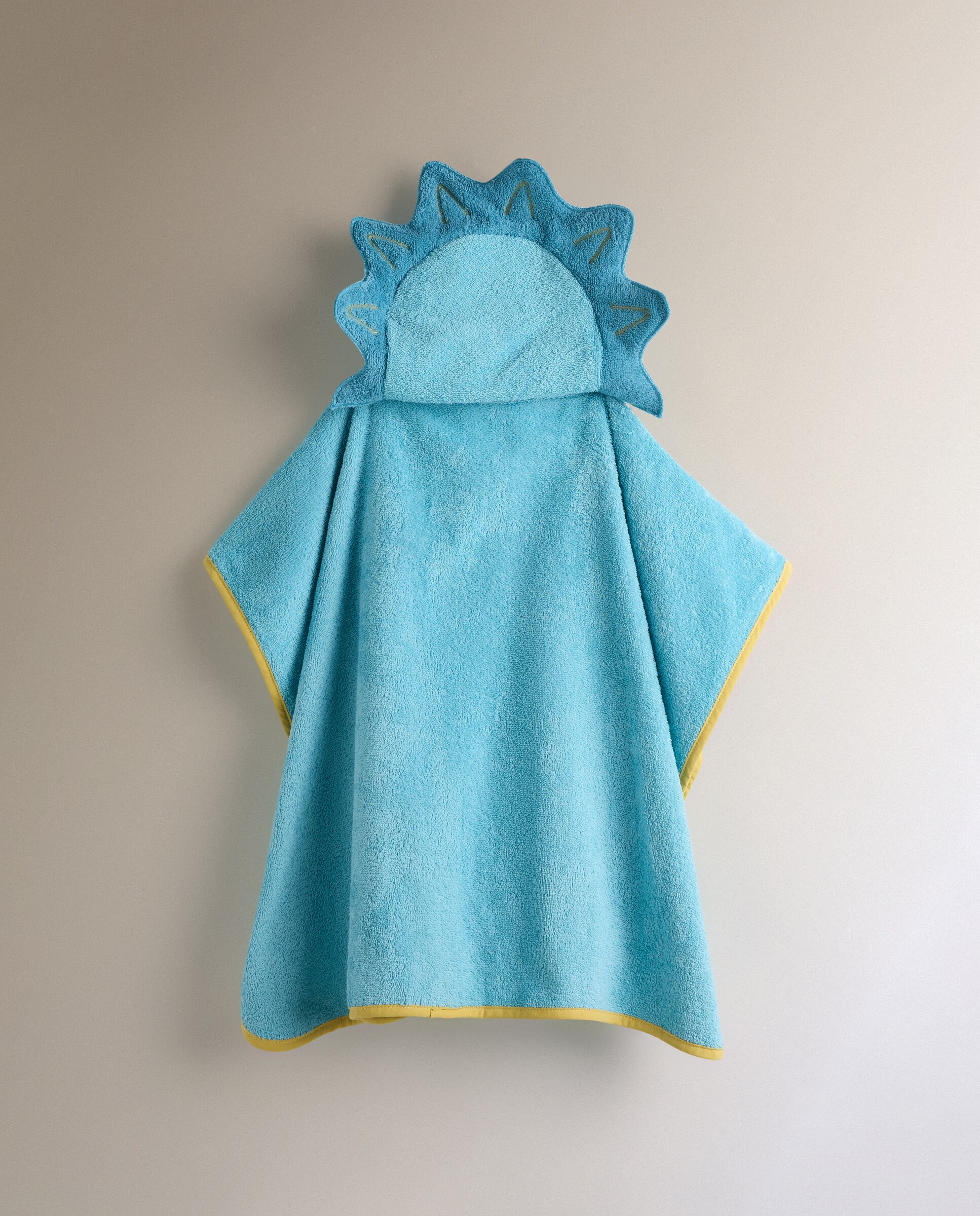 Poncho de Praia Infantil de Algodão Dinossauro Verde-2