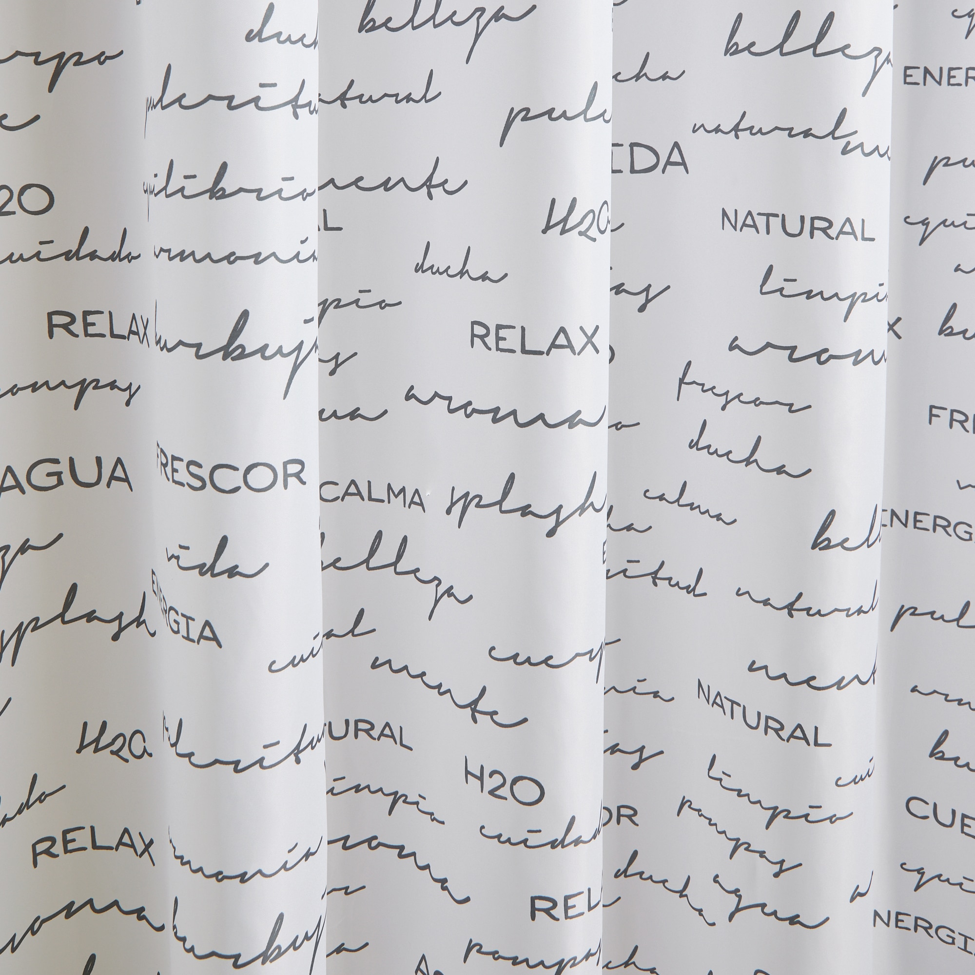 Cortina de baño Texto 22 Basics El Corte Inglés Blanco-2