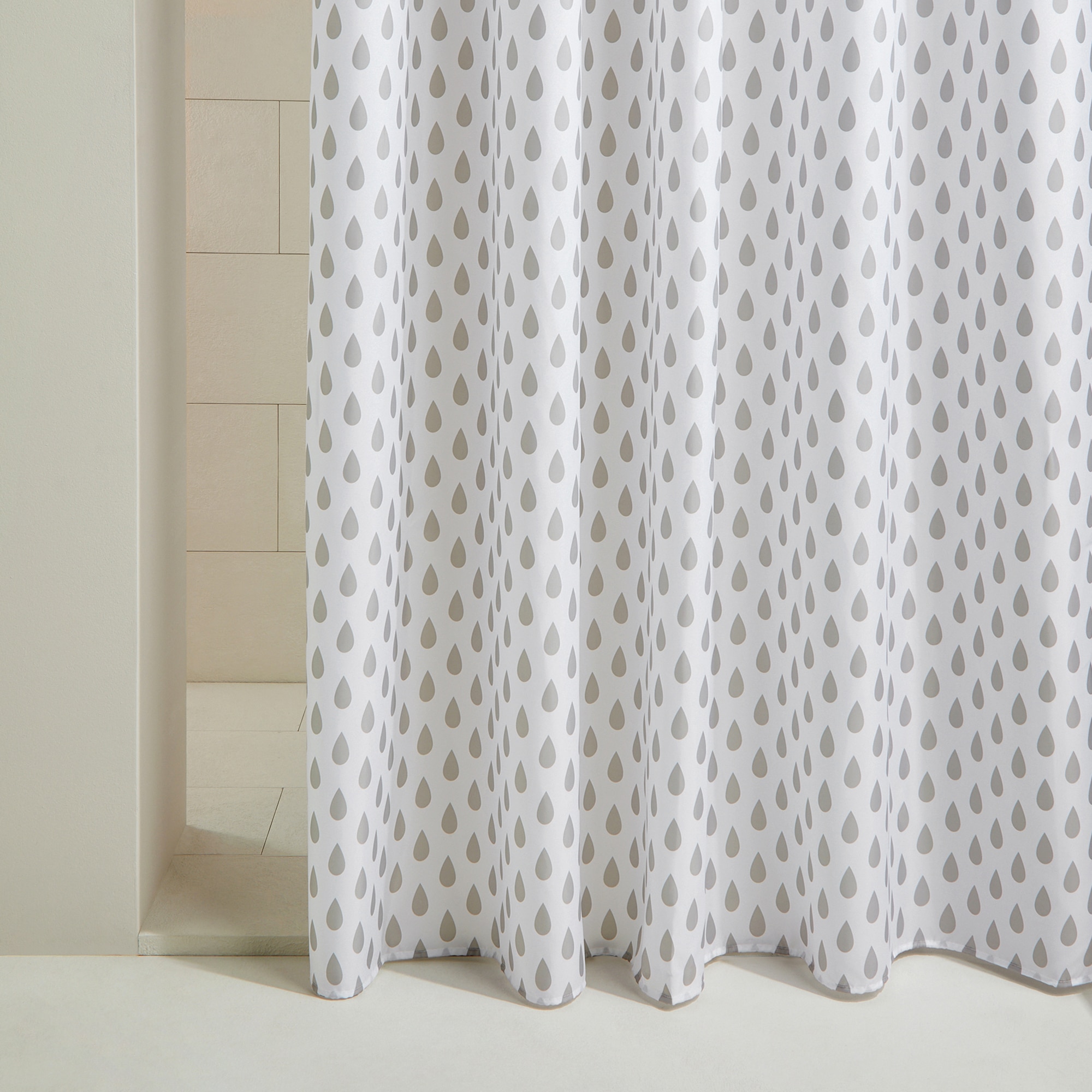 Cortina de Banho Drop 22 Cinzento-1