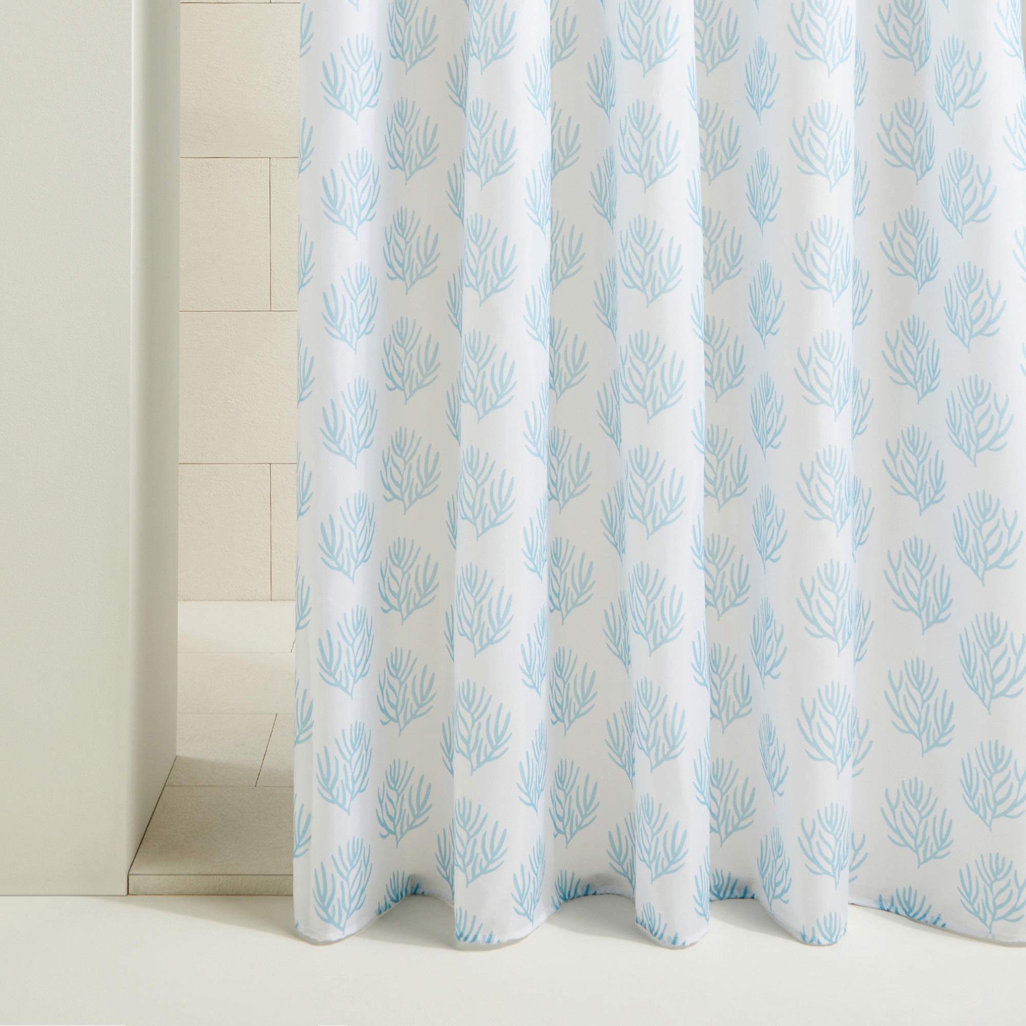 Cortina de Banho Coral Azul-1