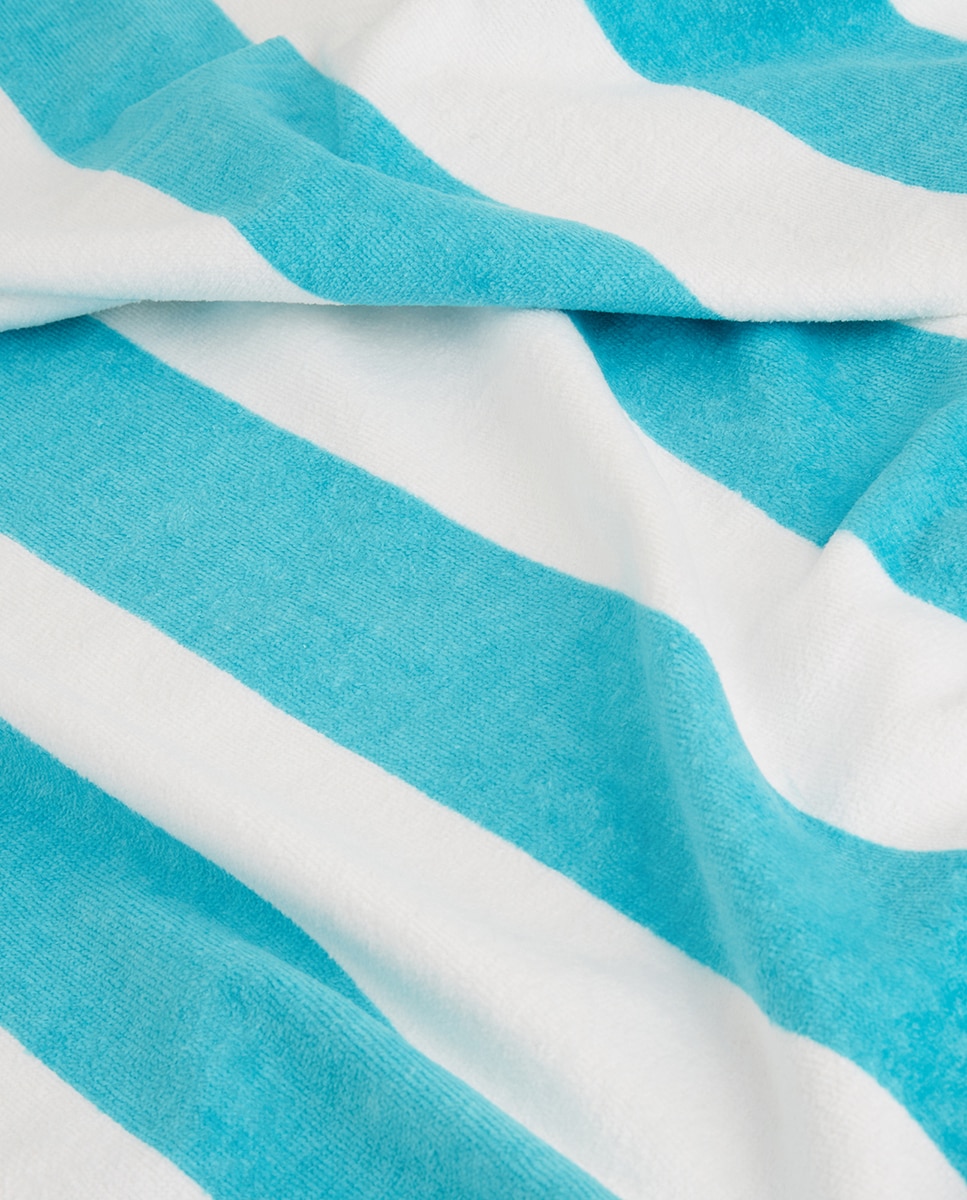 Toalha de praia de algodão Biarritz Azul-turquesa-3