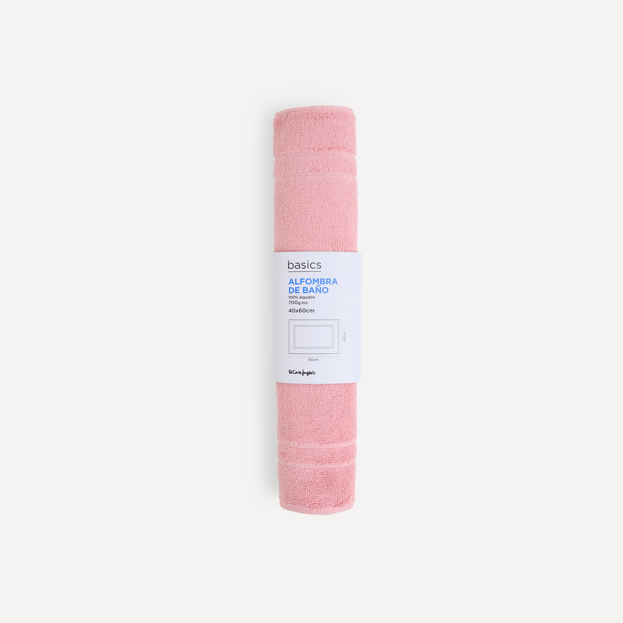 Tapete de casa de banho de algodão Zafiro Basics Rosa-4