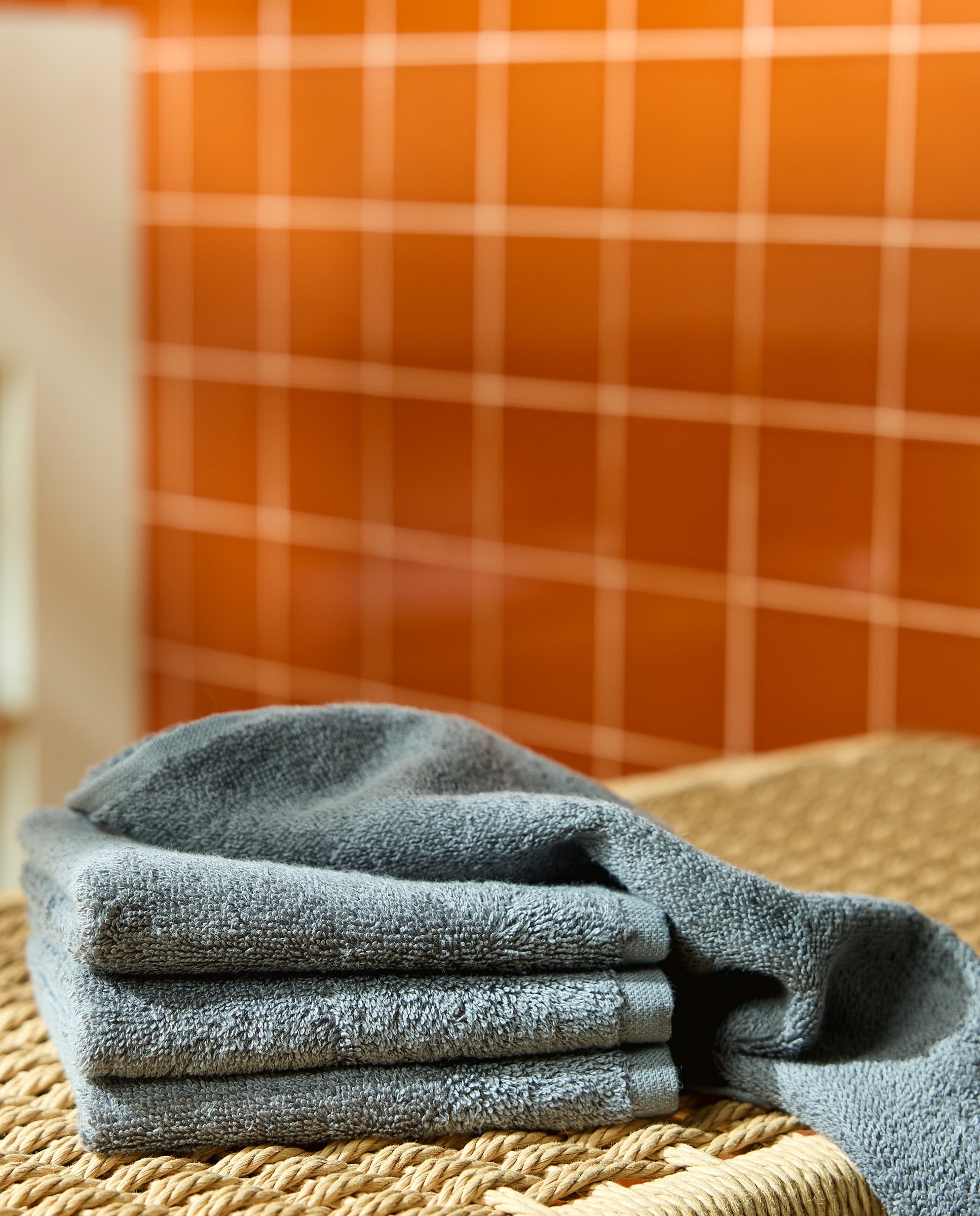 Conjunto de 4 Toalhas de Bidé e Cesta de Algodão 500 g/m2 Spa Cinzento-2