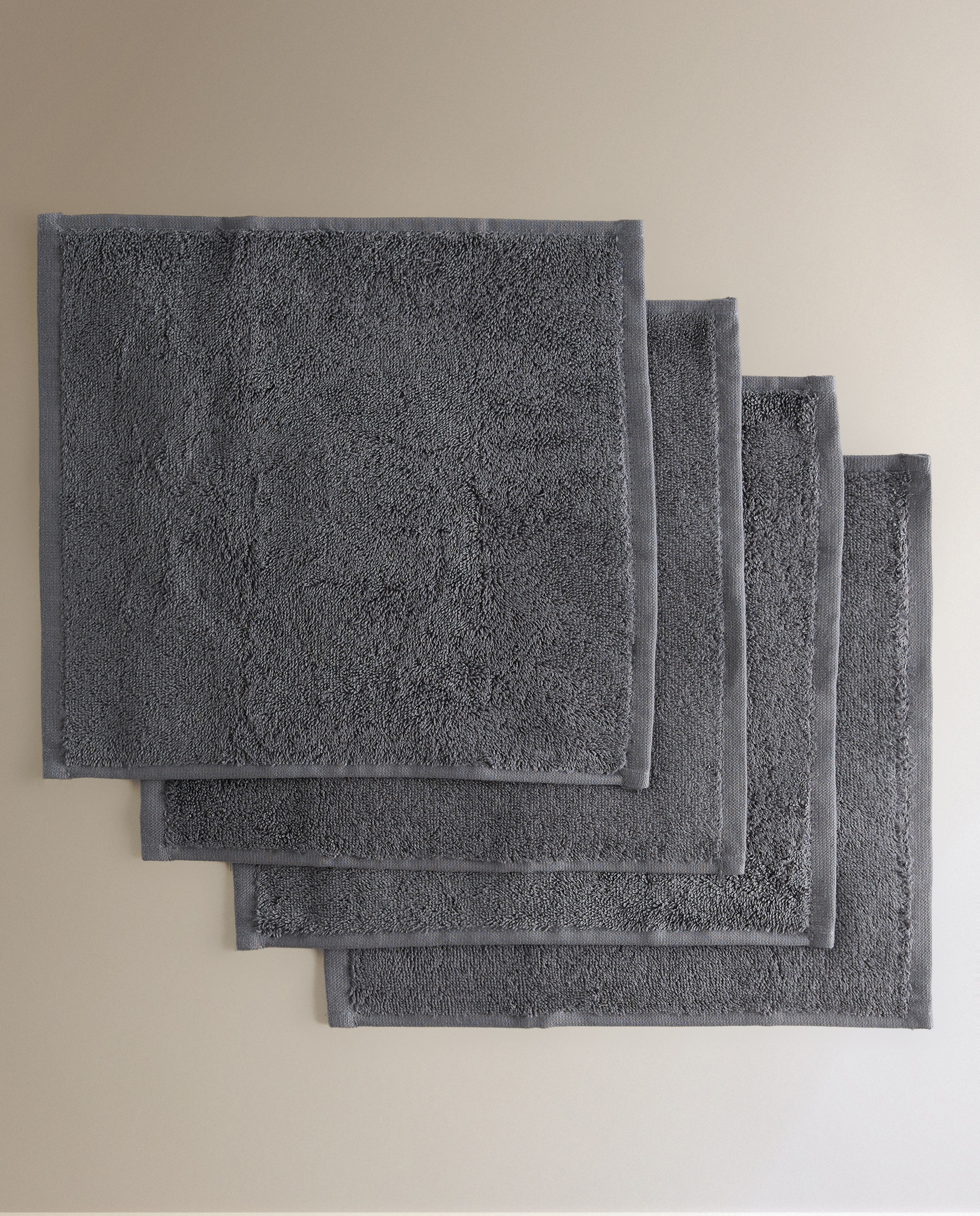 Conjunto de 4 Toalhas de Bidé e Cesta de Algodão 500 g/m2 Spa Cinzento-3