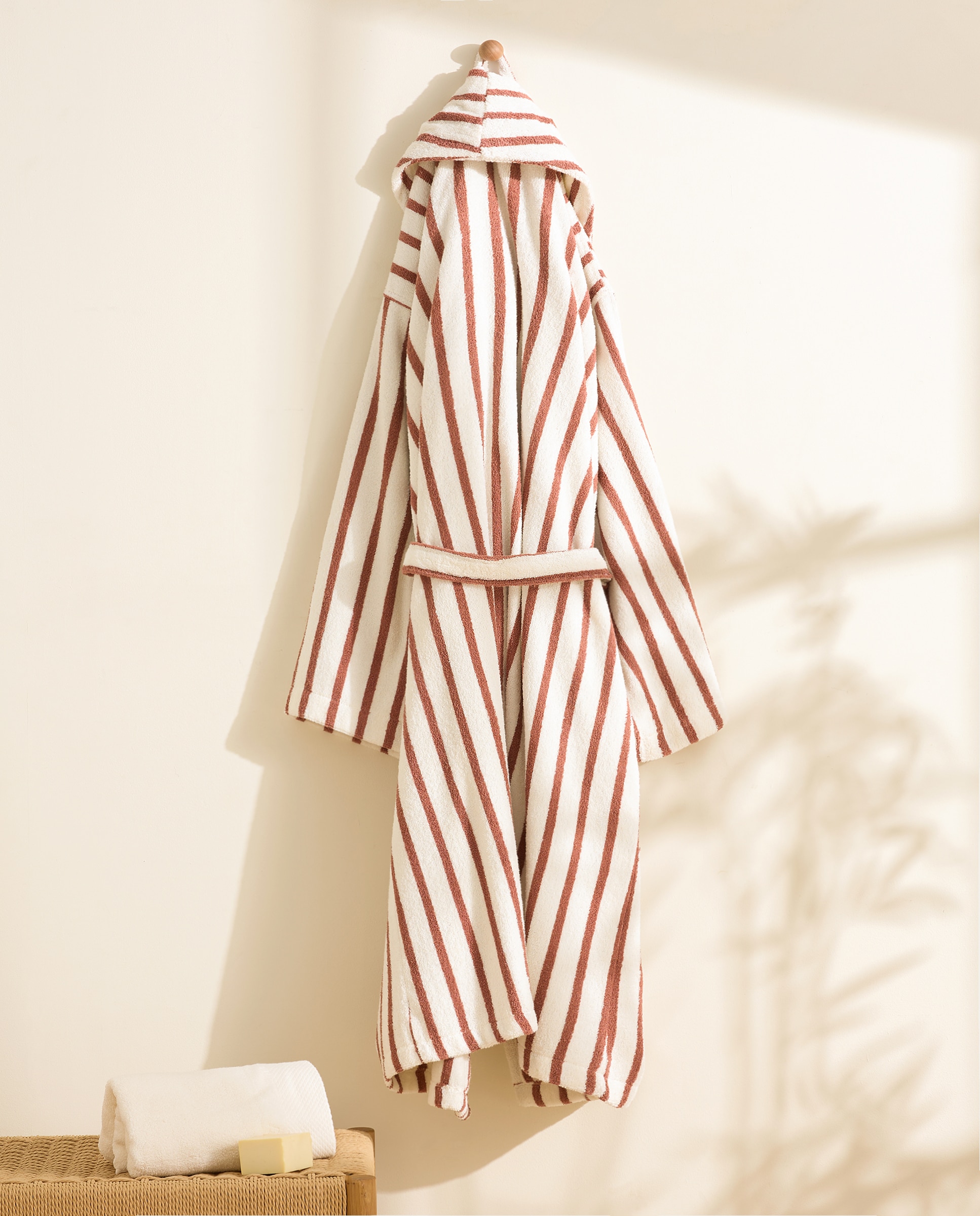 Albornoz con capucha algodón 380 gr/m2 Dalaida - Terracota L-XL Terracota-1