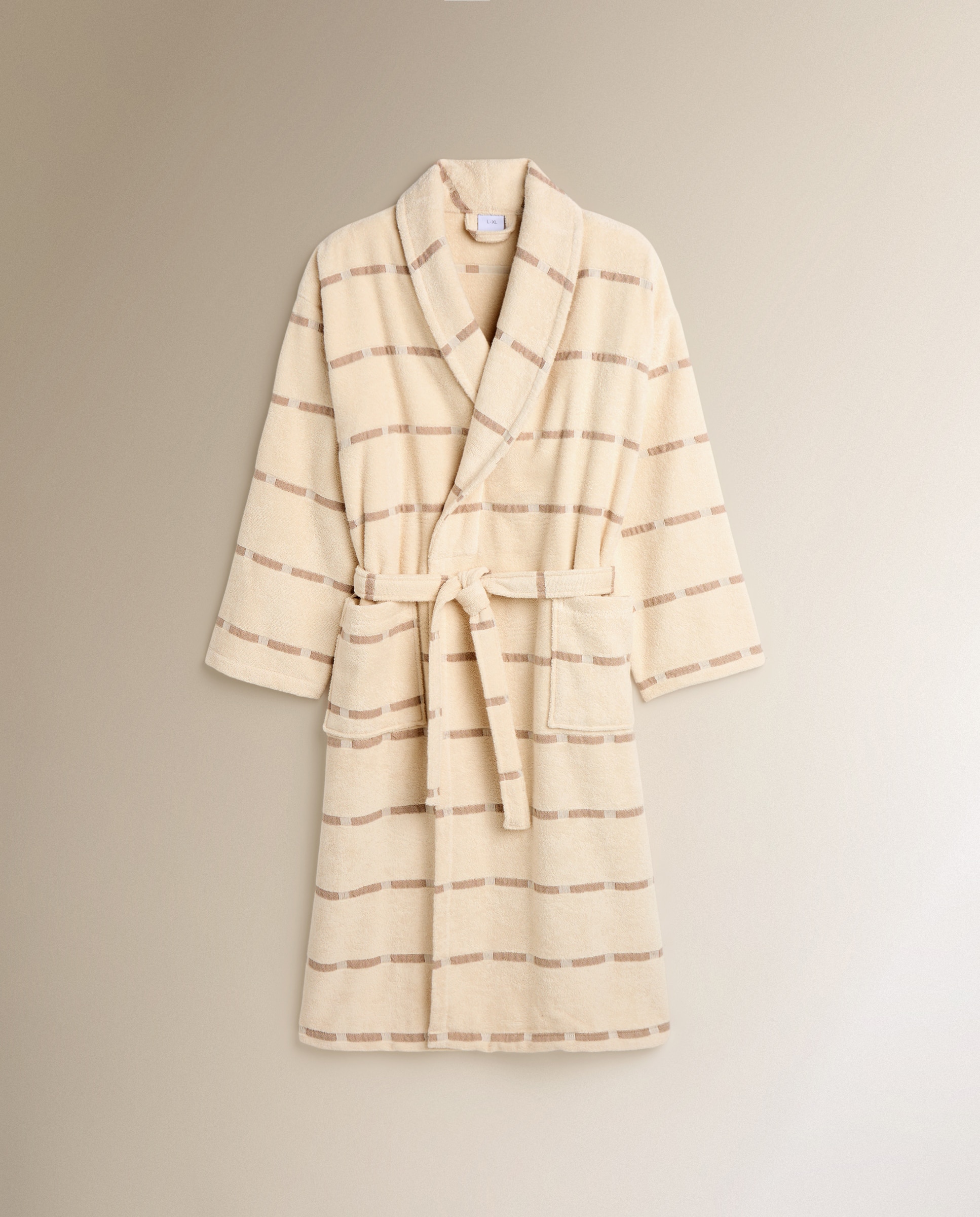 Albornoz kimono algodón 400 gr/m2 Cha - Tostado S-M Tostado-2