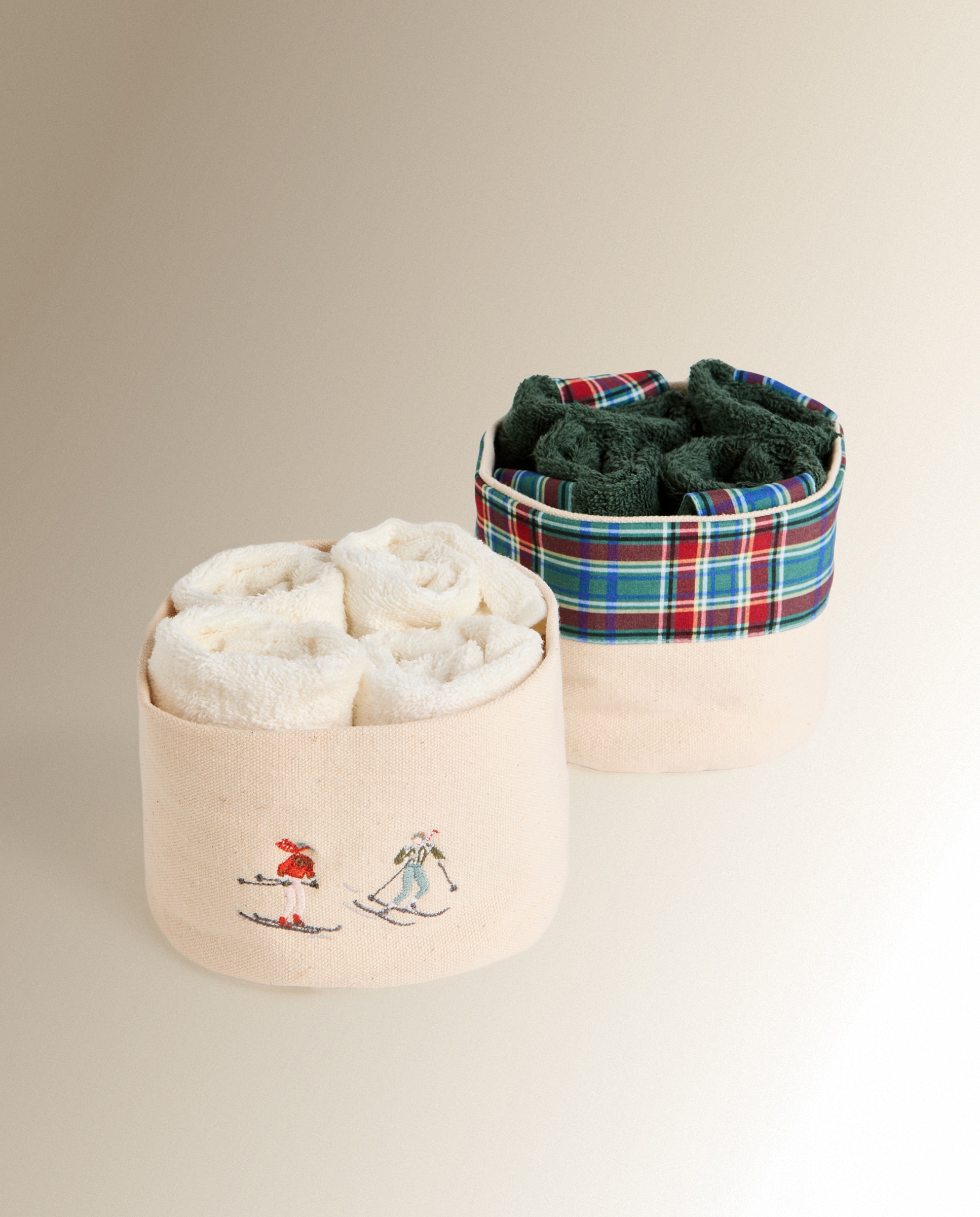 Set de 4 toallas tocador y cesta algodón 500 gr/m2 Mckenzie - Beige Tocador Beige-6