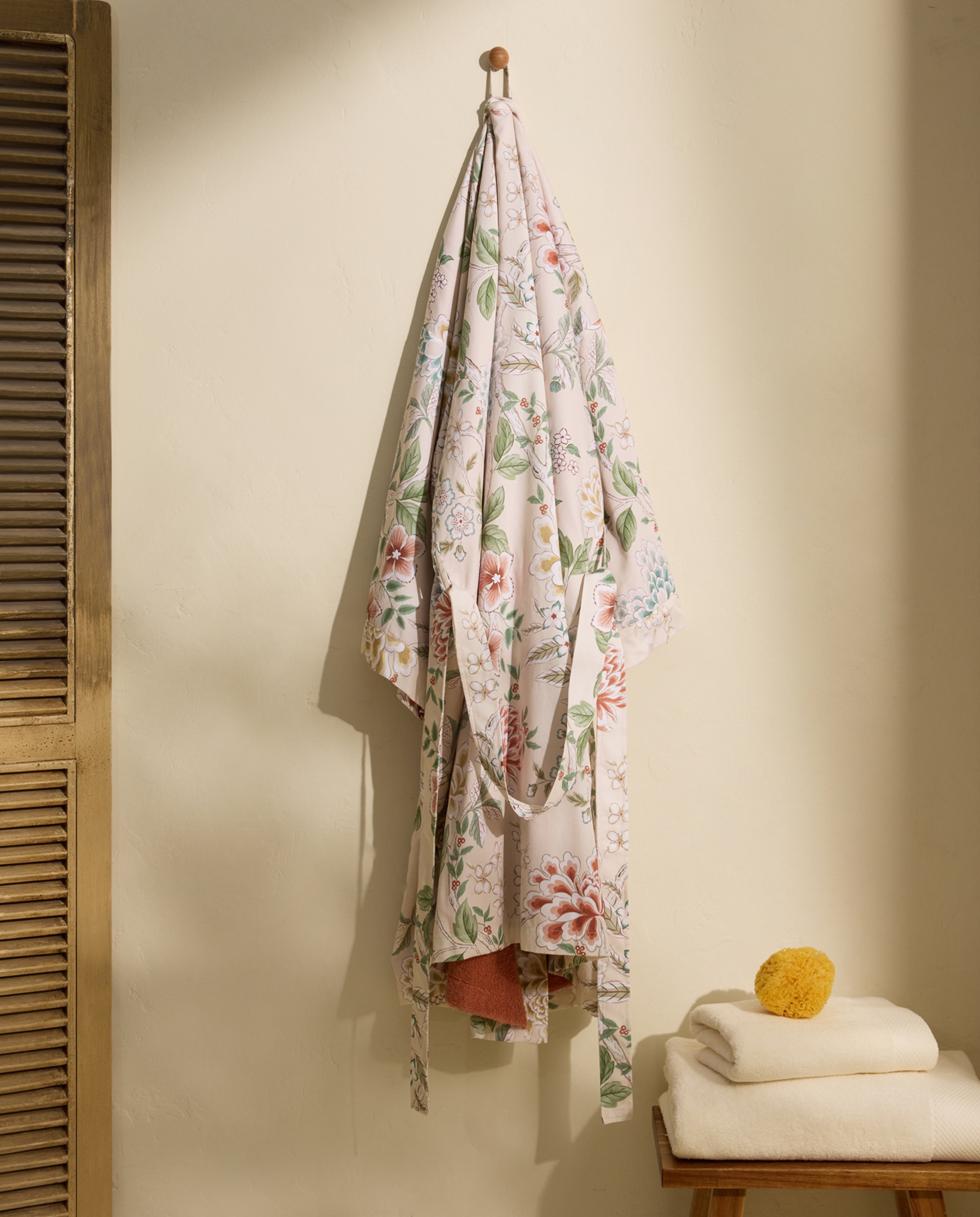 Roupão Tipo Kimono de Algodão 300 g/m2 Eiren Coral-1