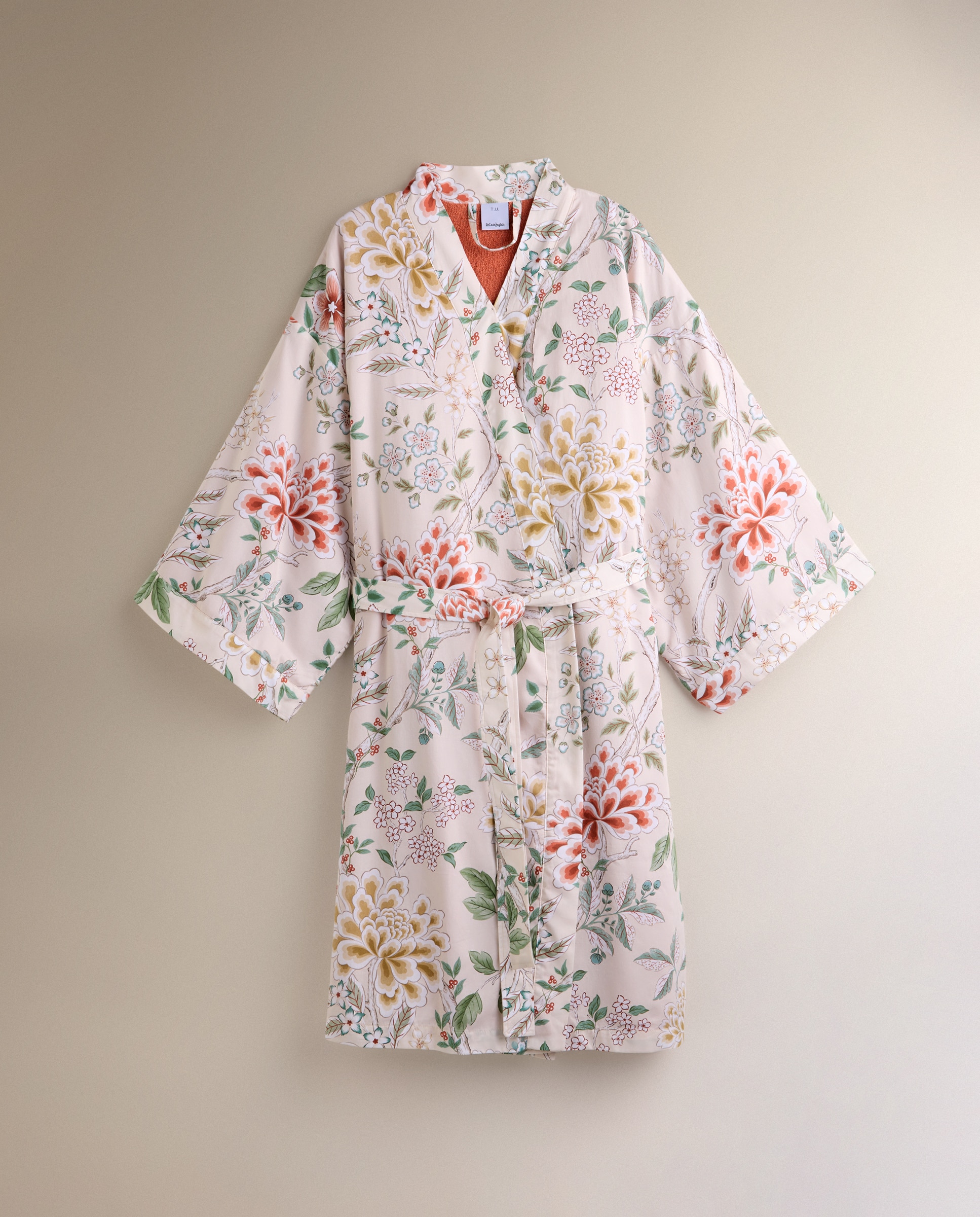 Roupão Tipo Kimono de Algodão 300 g/m2 Eiren Coral-2