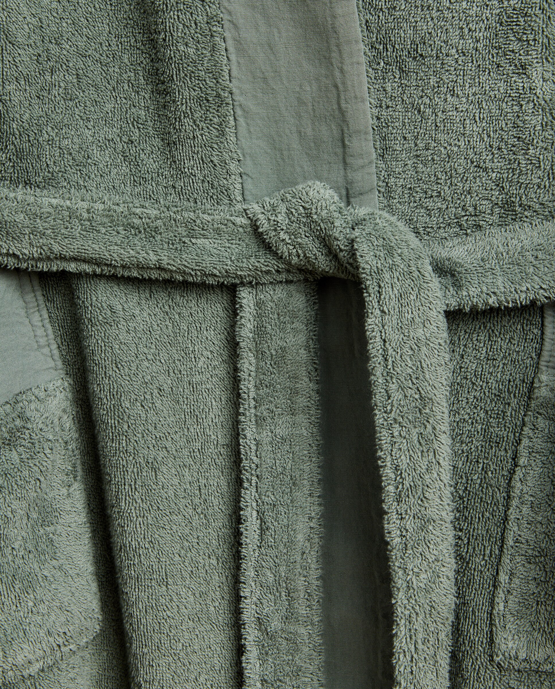 Albornoz con solapa algodón y lino 350 gr/m2 Halo - Verde S-M Verde-2