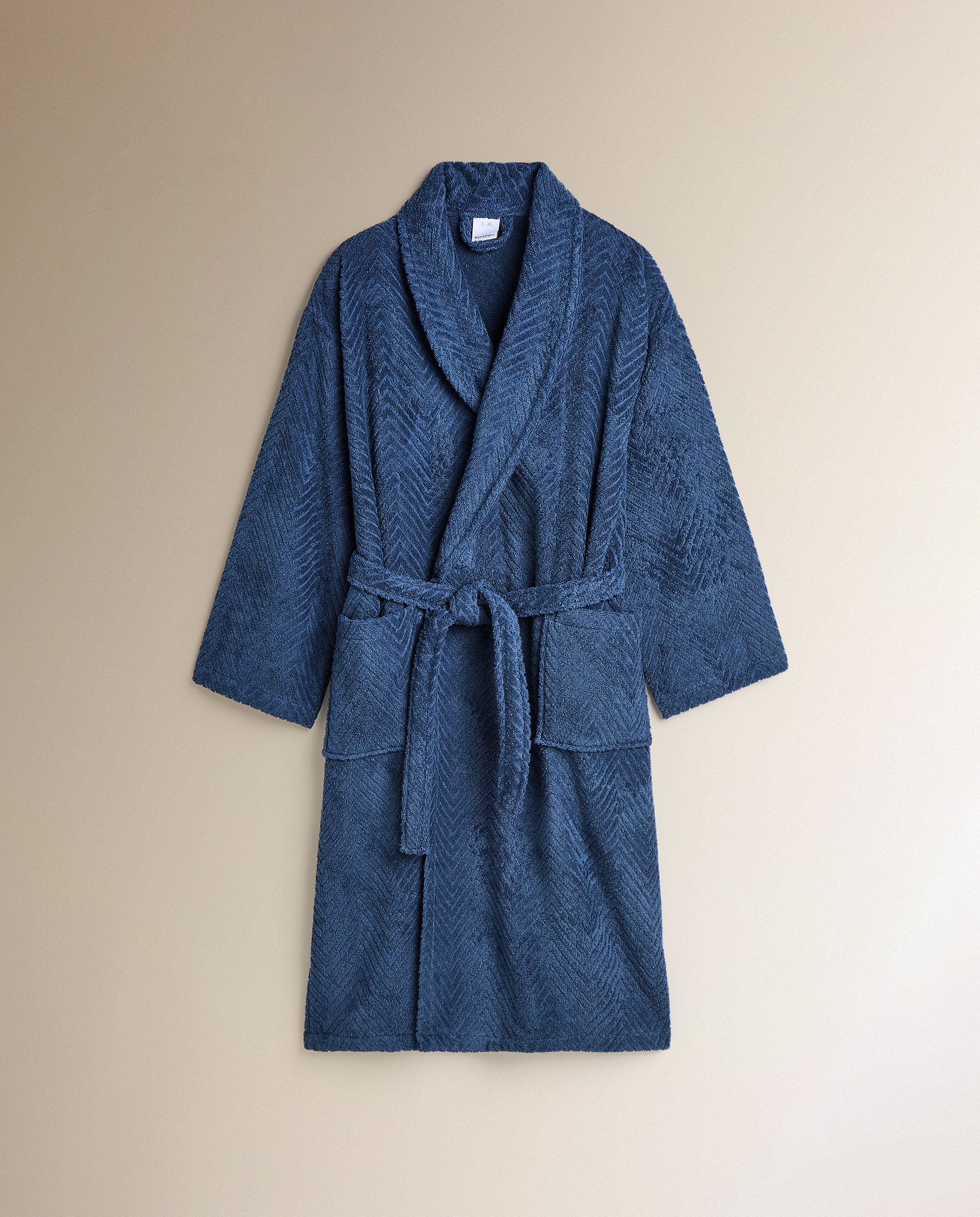 Albornoz kimono algodón 380 gr/m2 Amalfi - Azul S-M Azul-2