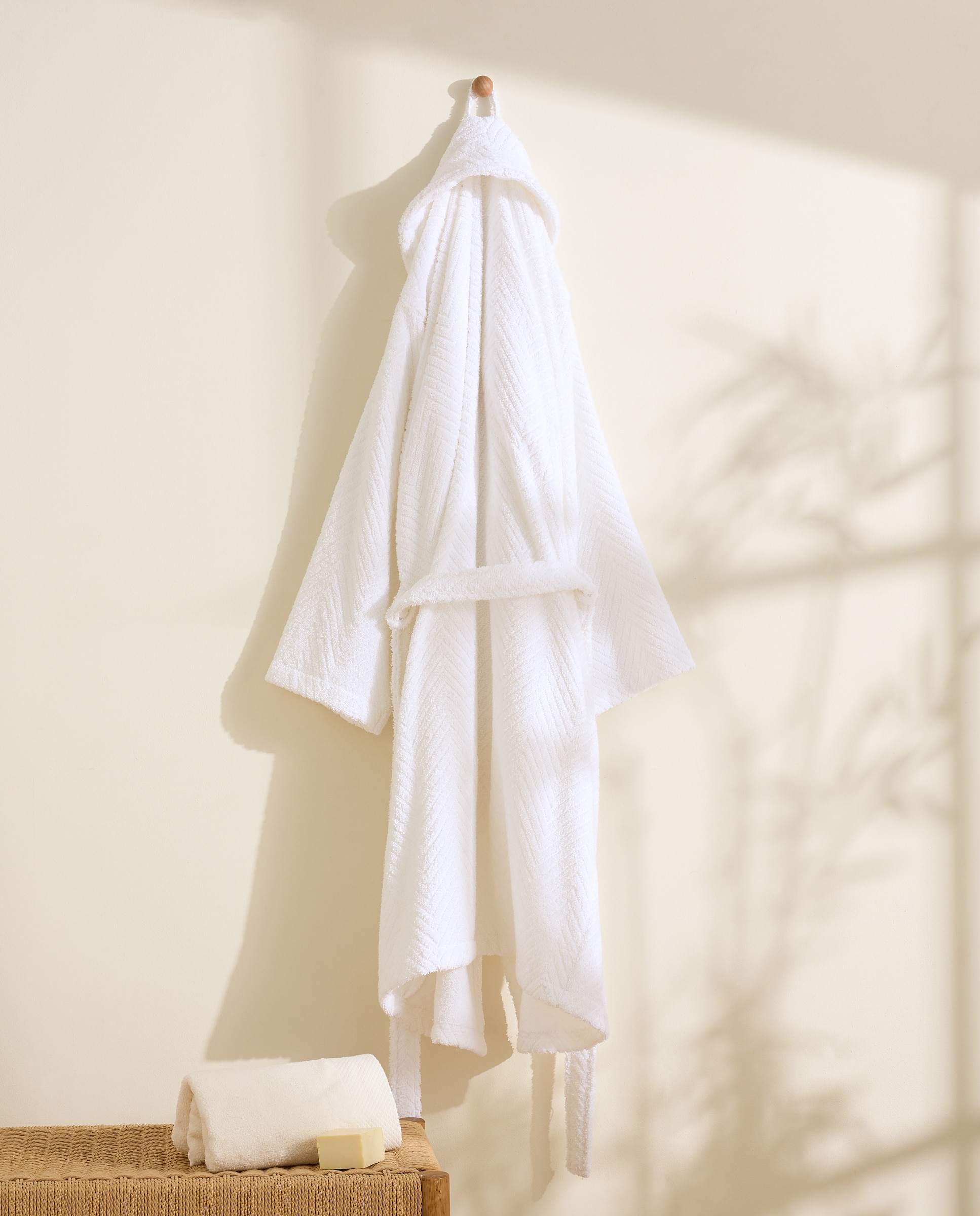 Albornoz kimono algodón 380 gr/m2 Amalfi - Blanco S-M Blanco-1