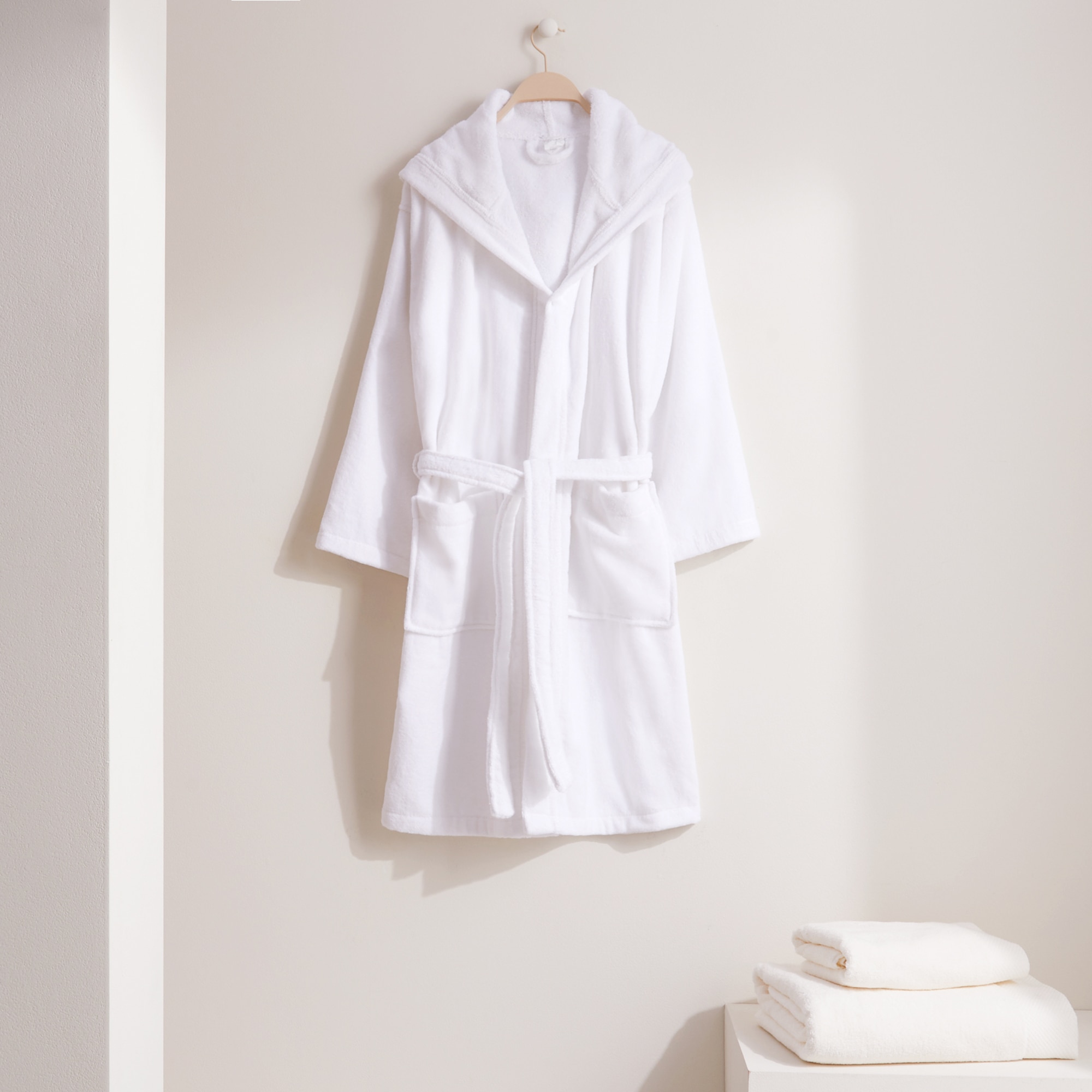 Albornoz unisex algodón 350 gr/M2 Basic Nuestro Mejor Precio - El Corte Inglés Blanco-1
