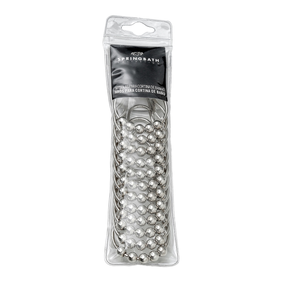 Conjunto de 12 argolas metálicas para cortina de banho Graccioza 2