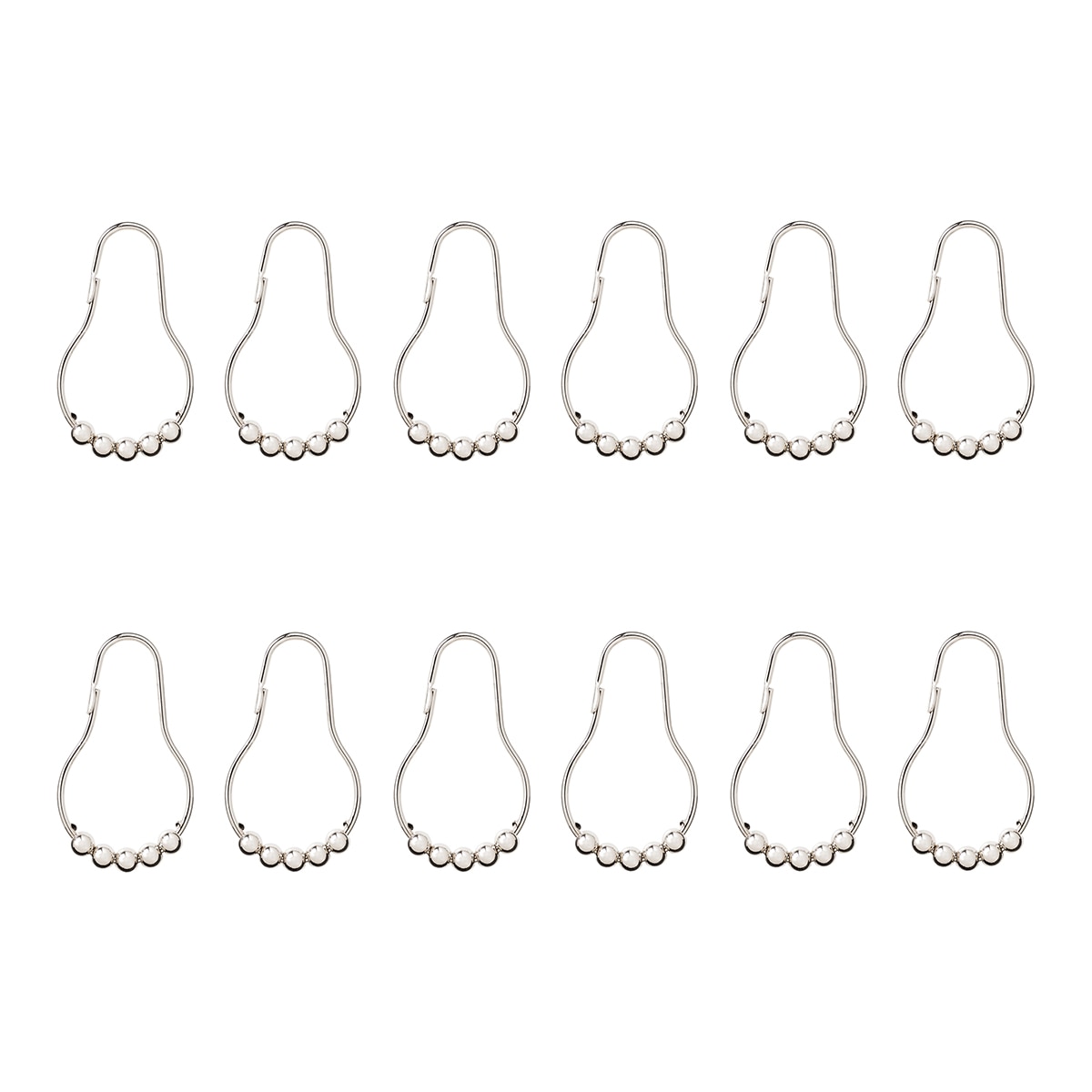 Conjunto de 12 argolas metálicas para cortina de banho Graccioza 3