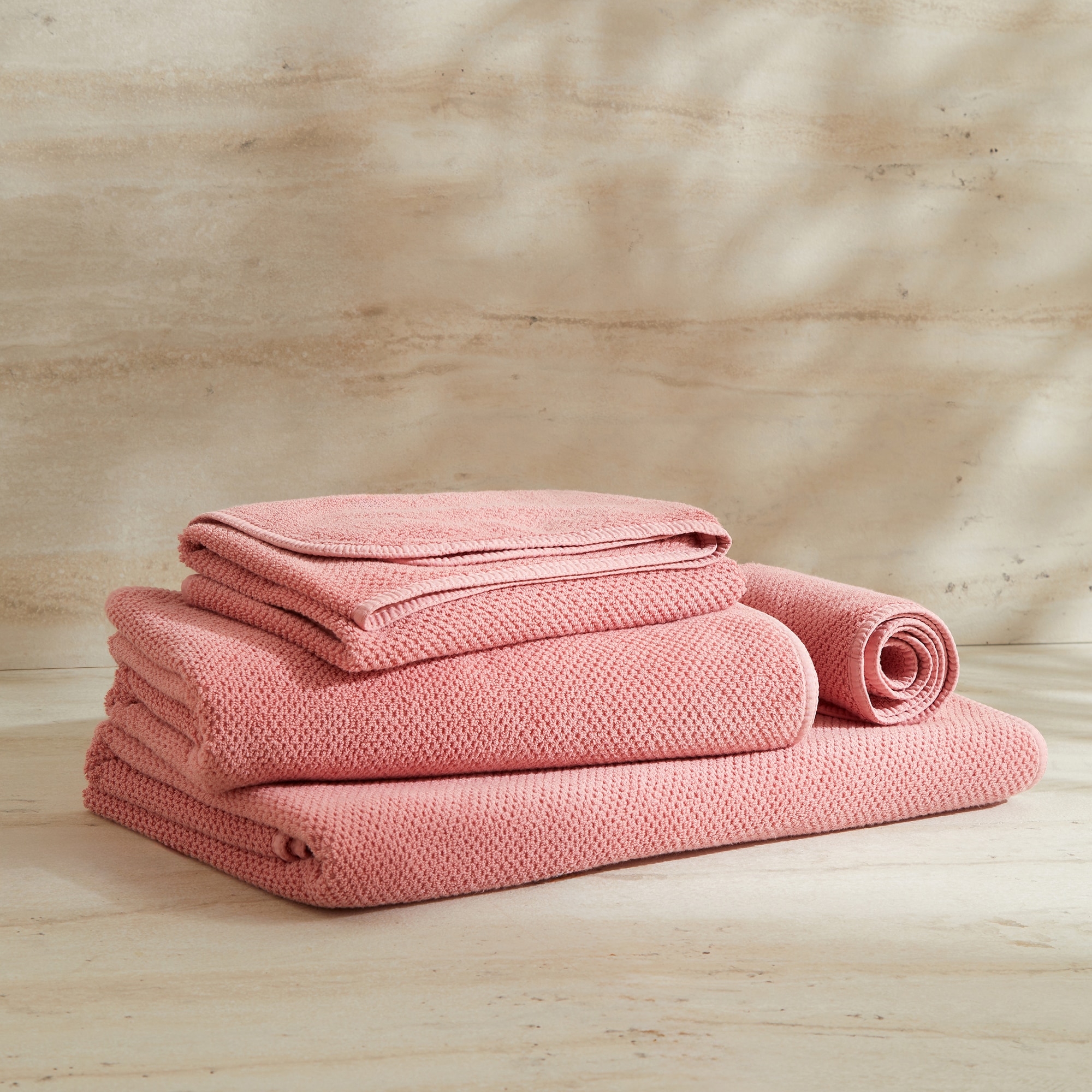 Toalla de baño algodón 550 gr/m2 Bee Waffle Graccioza - Rosa palo Tocador Rosa palo-1