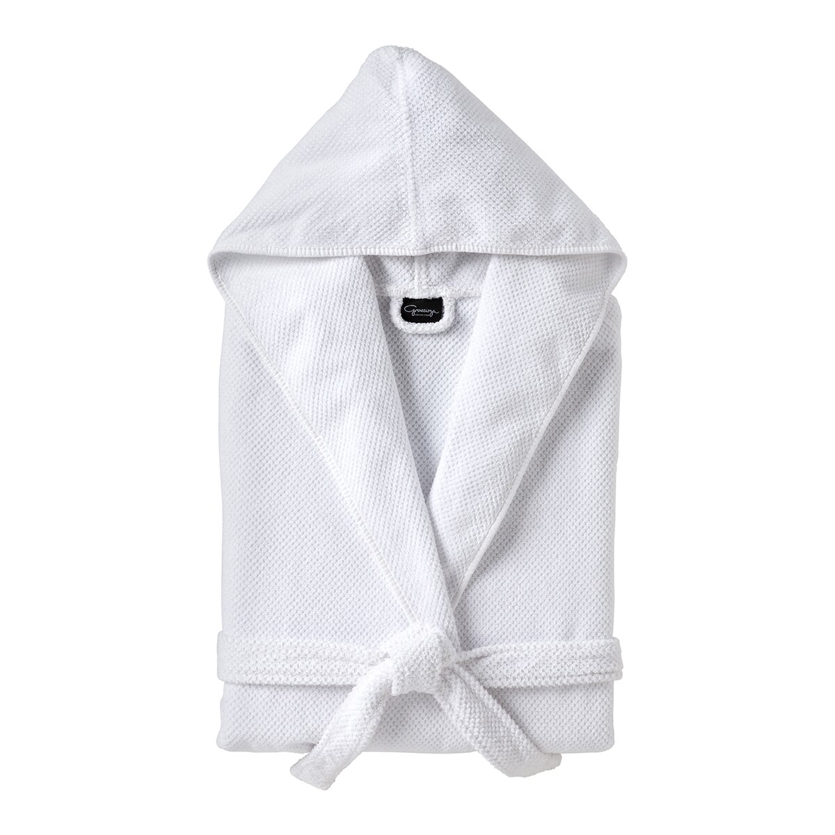 Albornoz unisex con capucha algodón 550 gr/m2 Bee Waffle Graccioza - Blanco S Blanco-2