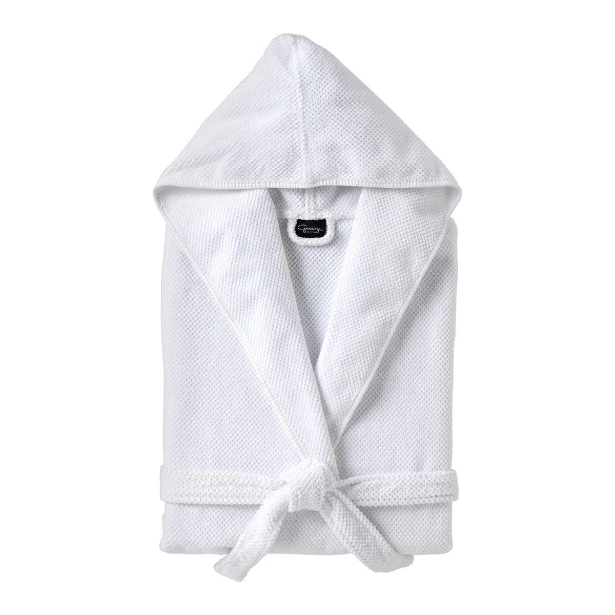 Albornoz unisex con capucha algodón 550 gr/m2 Bee Waffle Graccioza - Blanco L Blanco-2