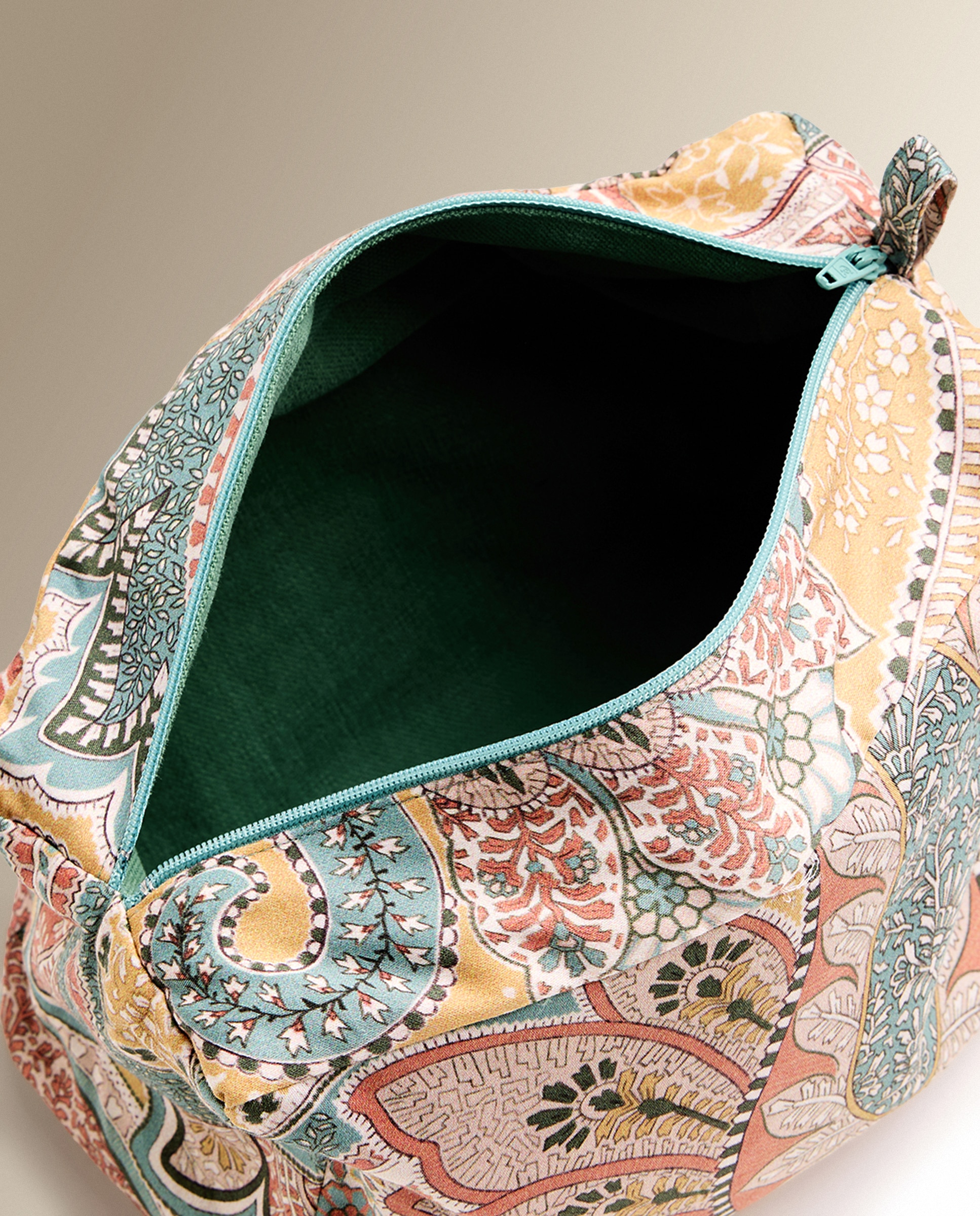 Necessaire de Casa de Banho em Algodão Paisley Mostarda-3