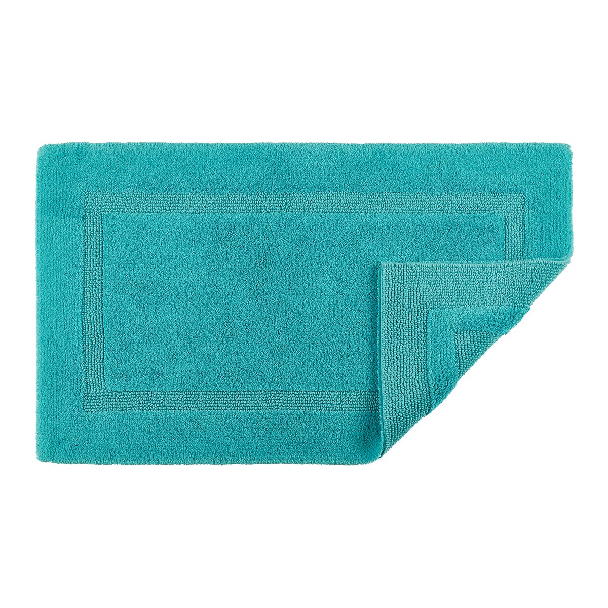 Tapete de casa de banho de algodão egípcio reversível Azul-esverdeado-2