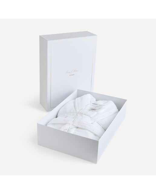 Albornoz algodón 360 gr/m2 Orgánico Luxury El Corte Inglés - Blanco S-M Blanco-4