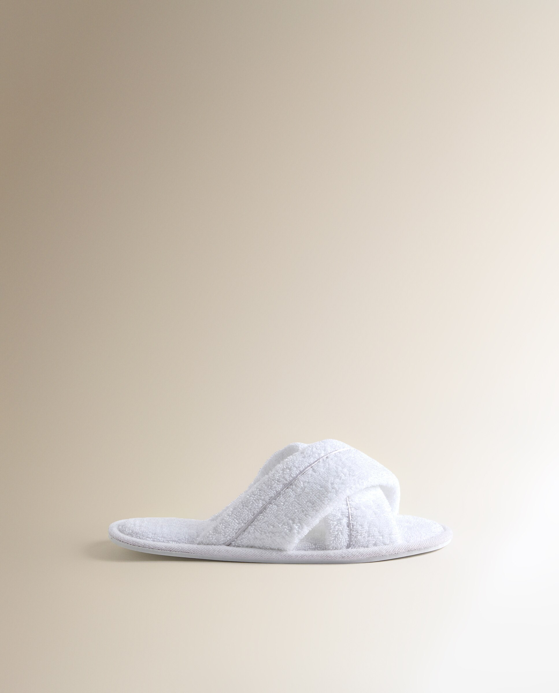 Zapatilla de baño algodón Orgánico Premium - Blanco S-M Blanco-3