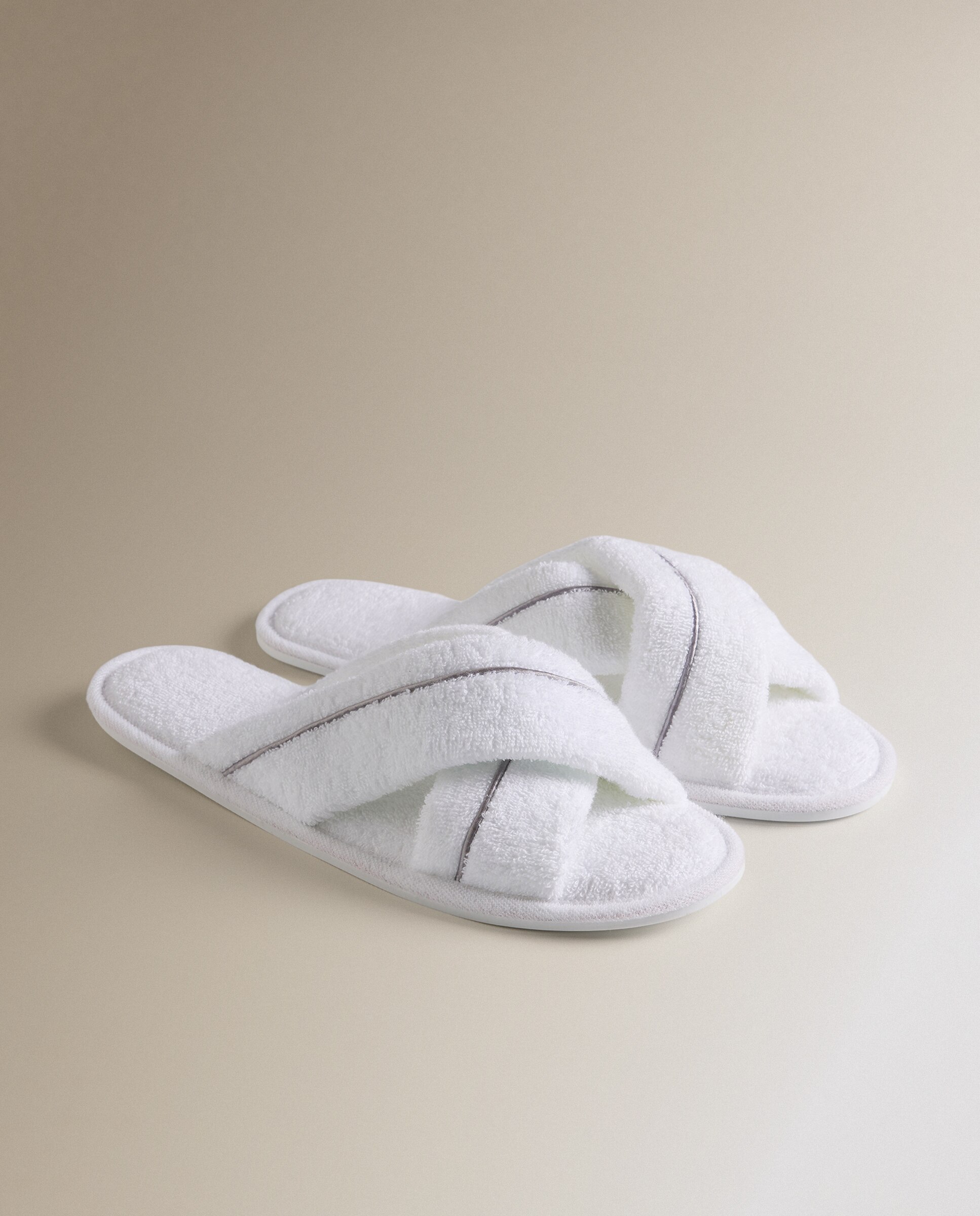Zapatilla de baño algodón Orgánico Premium - Plata S-M Plata-2