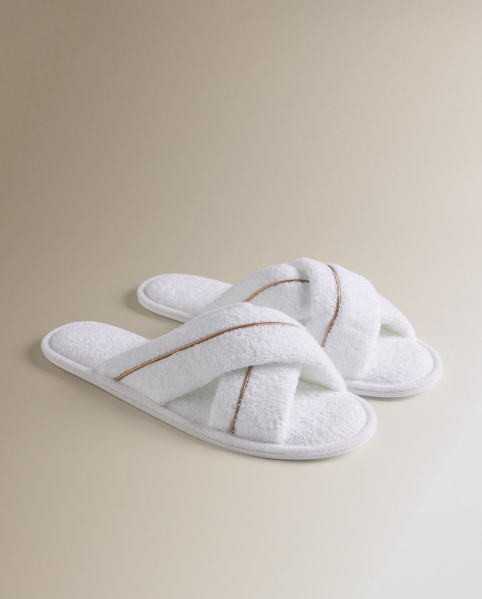 Zapatilla de baño algodón Orgánico Premium - Tostado S-M Tostado-2