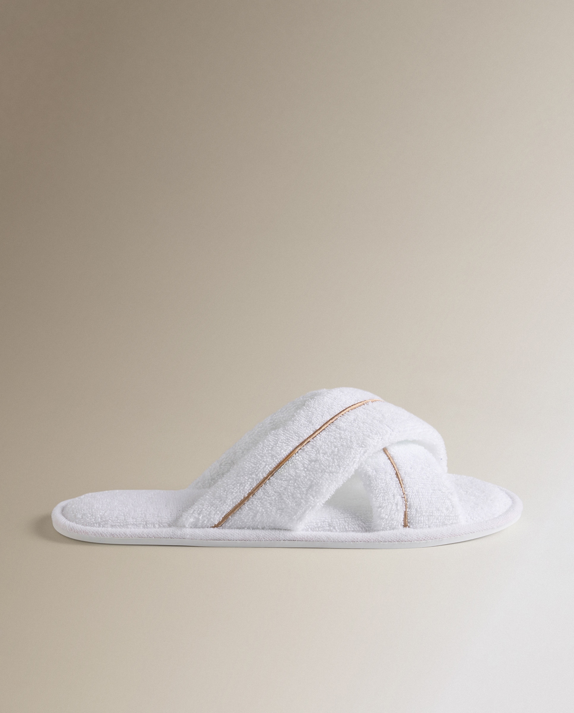 Zapatilla de baño algodón Orgánico Premium - Tostado S-M Tostado-3
