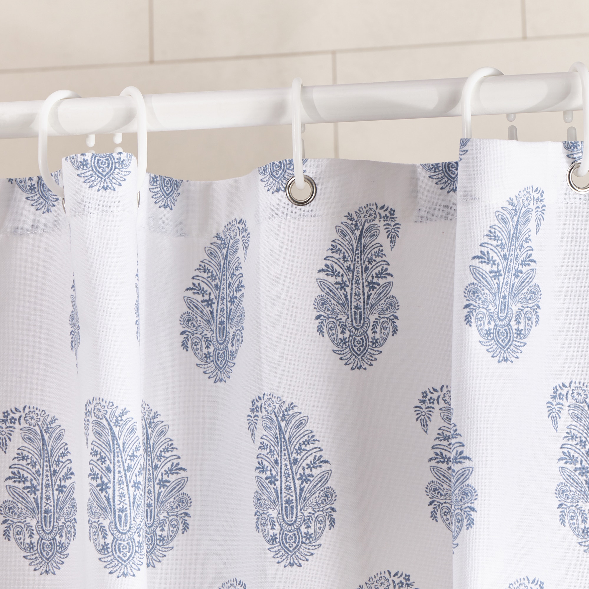 Cortina de Banho Saravan Azul-2