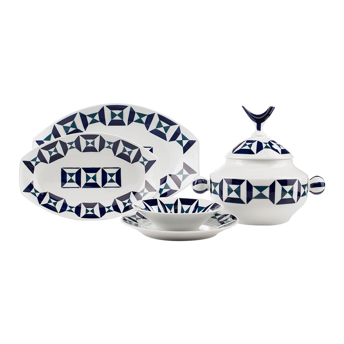 Loiça de 55 peças Monférico Azul-1
