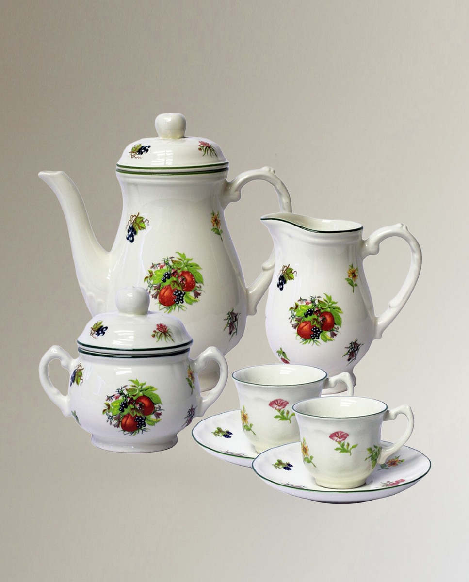 Imagem 0 de Conjunto de café de 27 peças Flores e Frutas