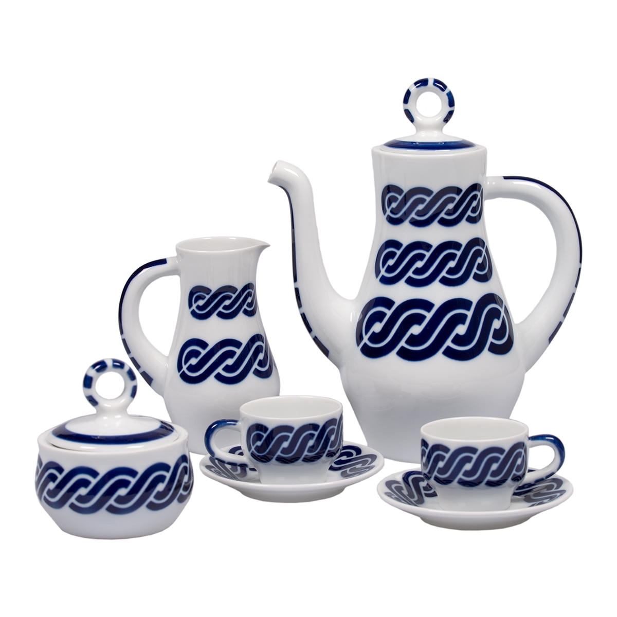 Conjunto de café de 12 serviços Cadrelo Sargadelos Azul-1