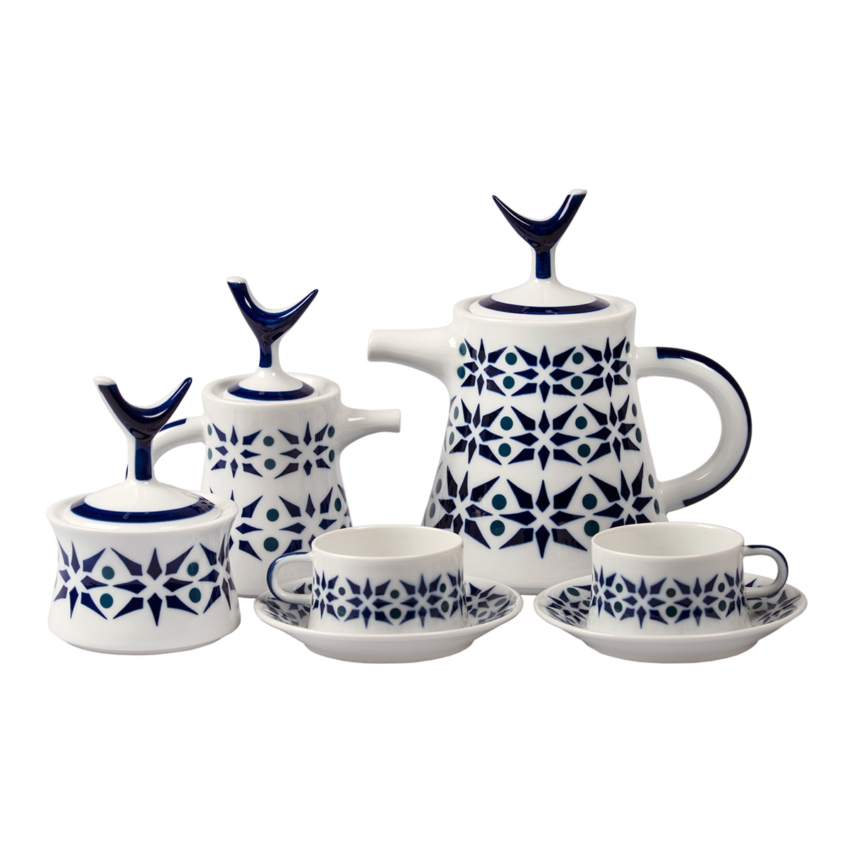 Conjunto de chá 12 serviços L1 Azul-1