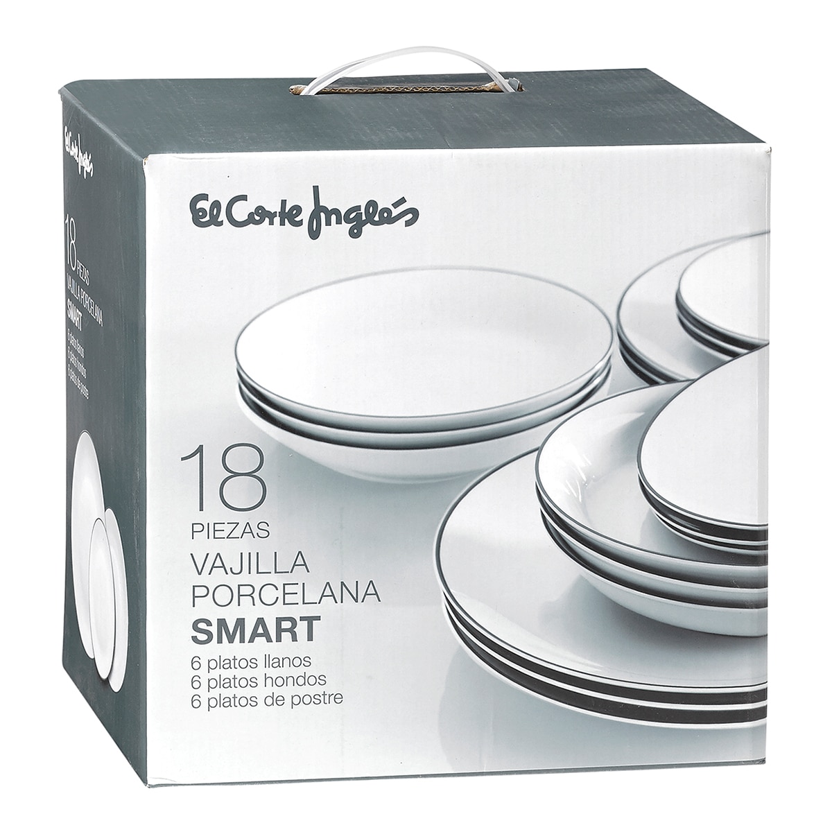 Vajilla de 18 piezas Smart El Corte Inglés Gris-6