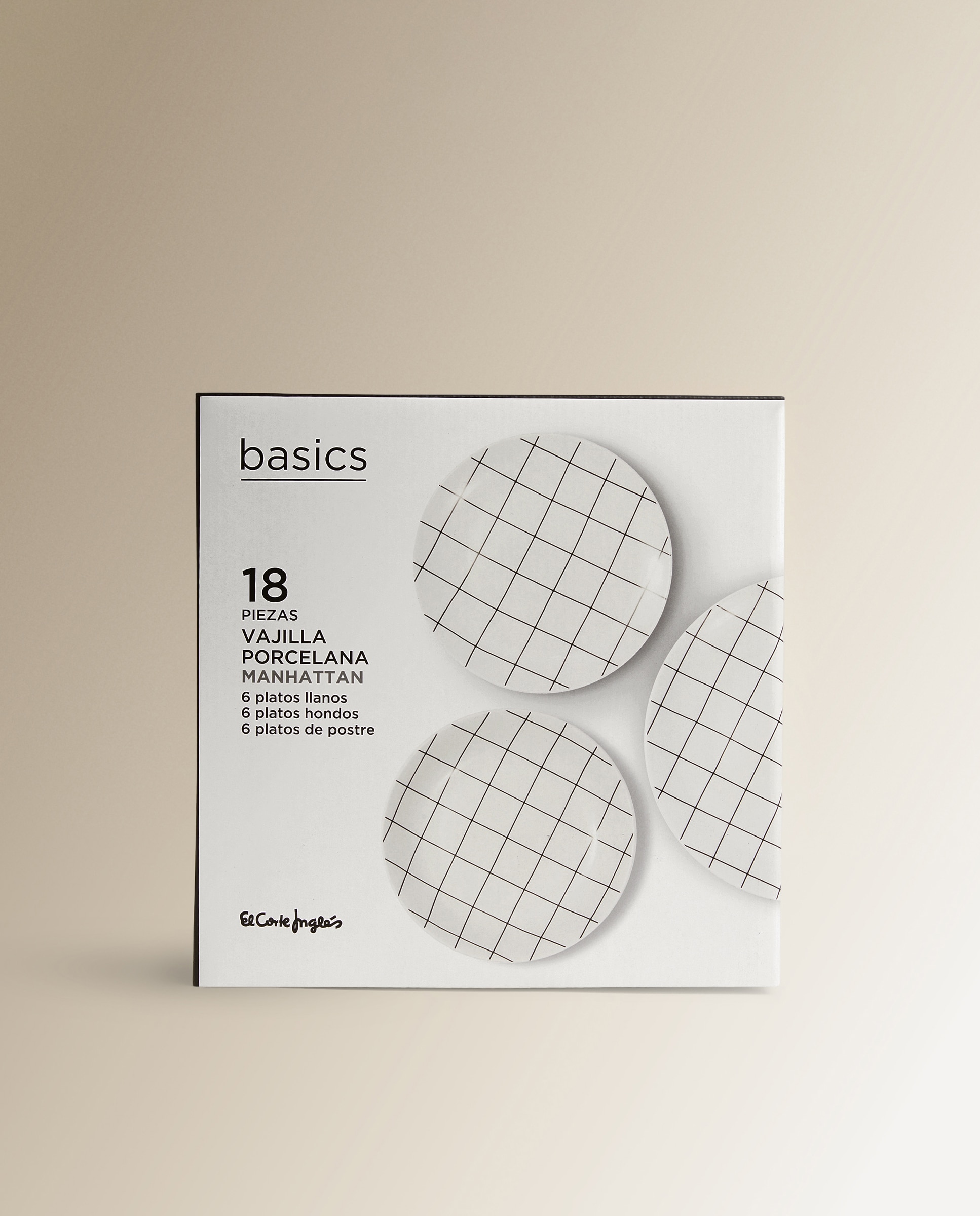 Vajilla 18 piezas Manhattan Basics El Corte Inglés Blanco-5
