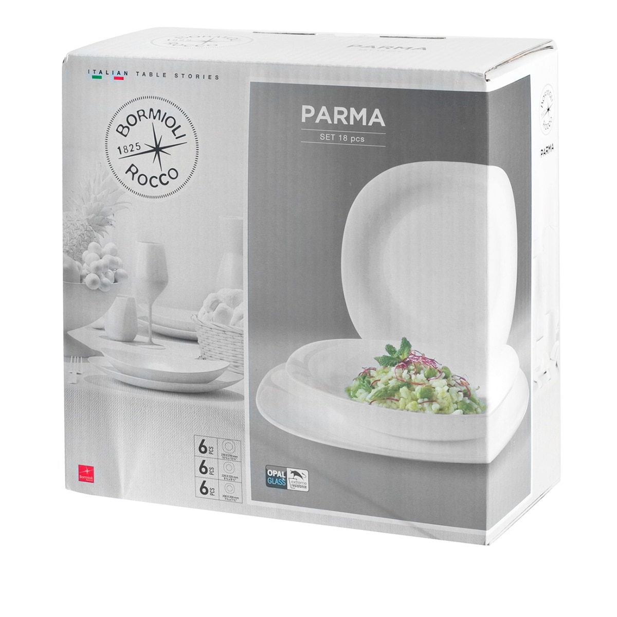 Vajilla de 18 piezas Parma Bormioli Blanco-2