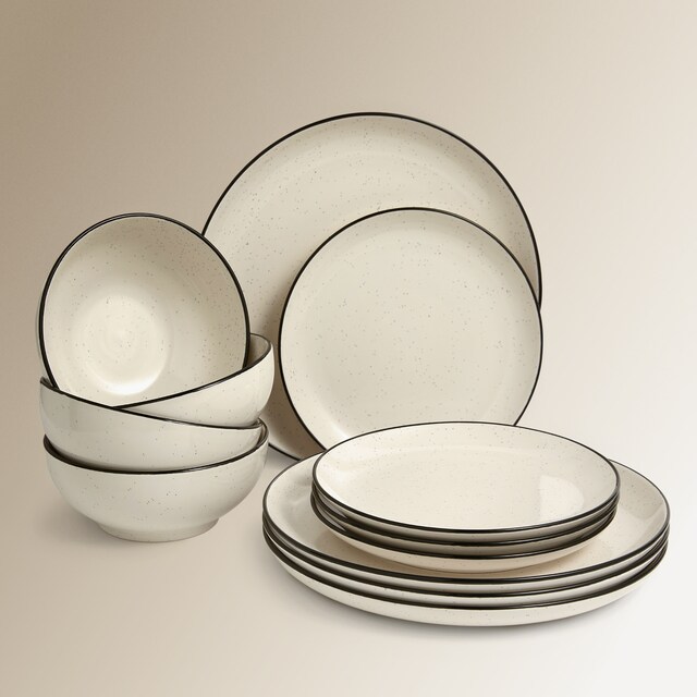 Imagen 0 de Vajilla de 12 piezas Évora Negro El Corte Inglés