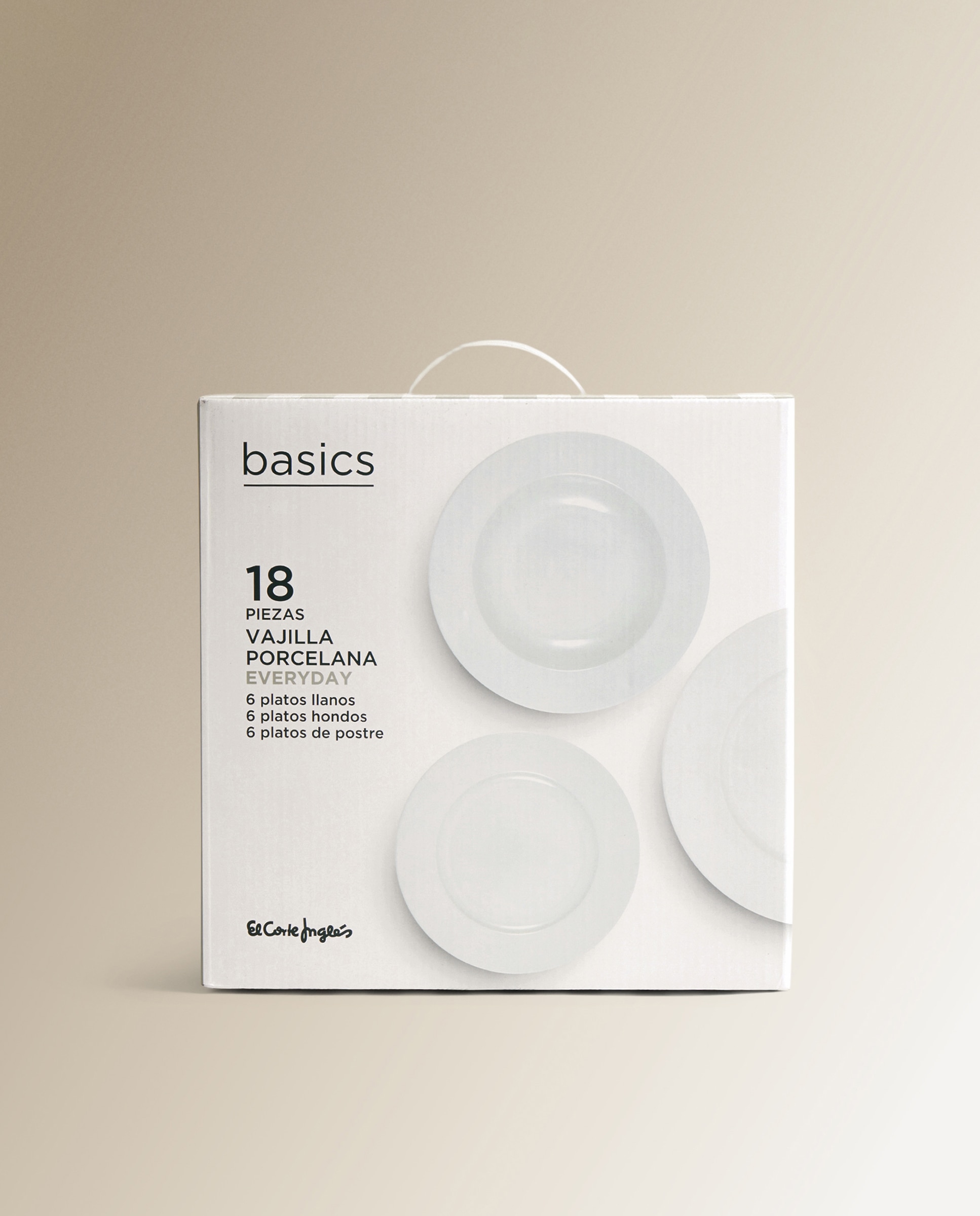 Vajilla 18 piezas Everyday Basics El Corte Inglés Blanco-5