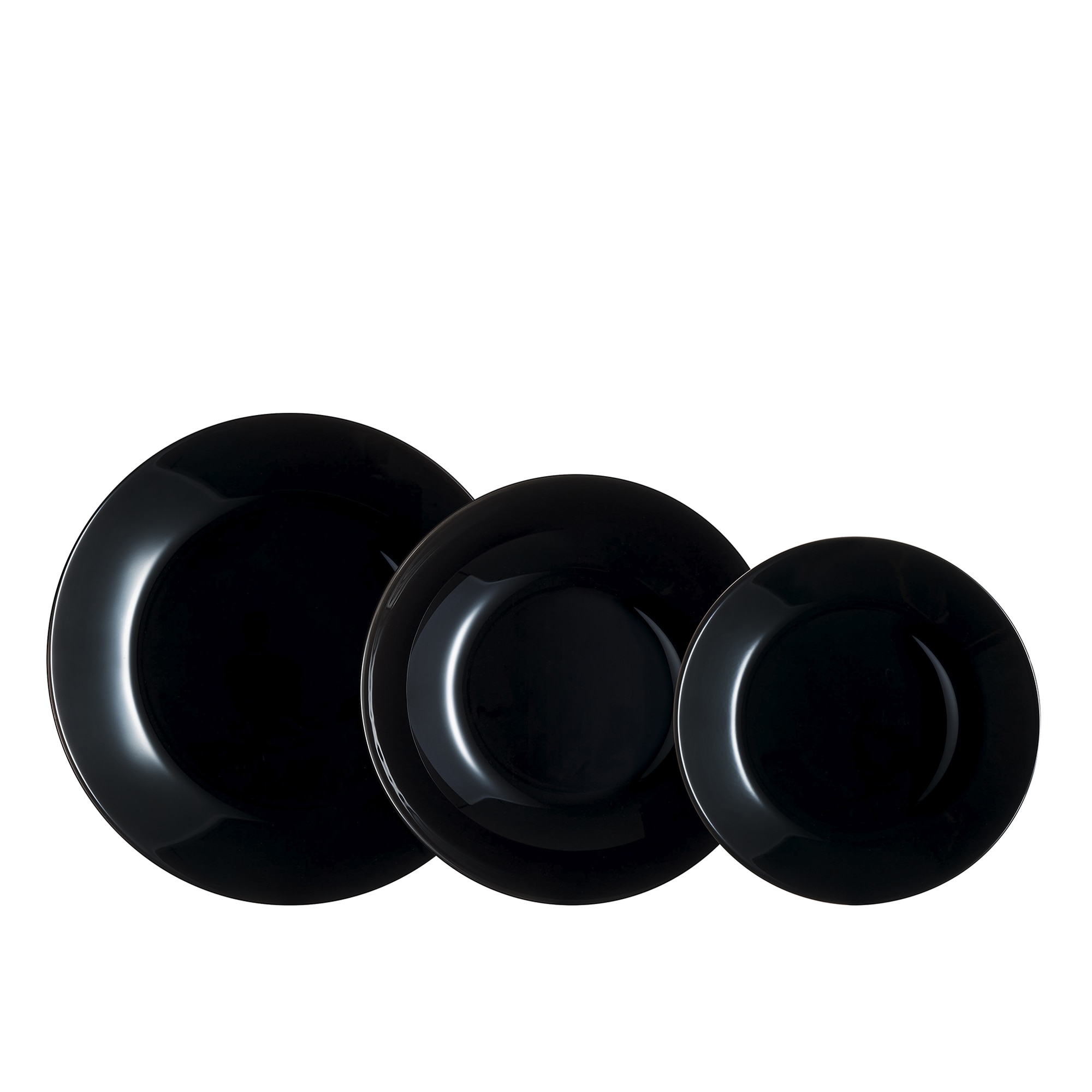 Vajilla 18 piezas de vidrio opal Zelie Arcopal Negro-1