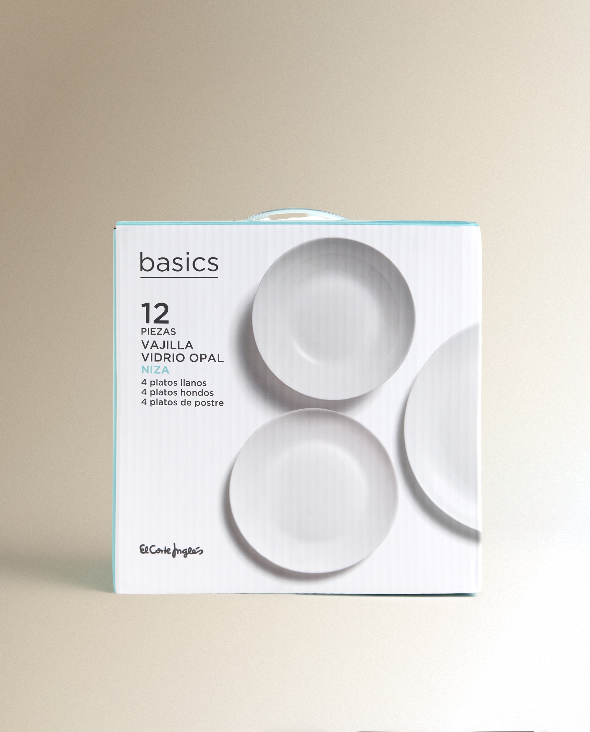 Vajilla de 12 piezas de vidrio Niza Blanco-7