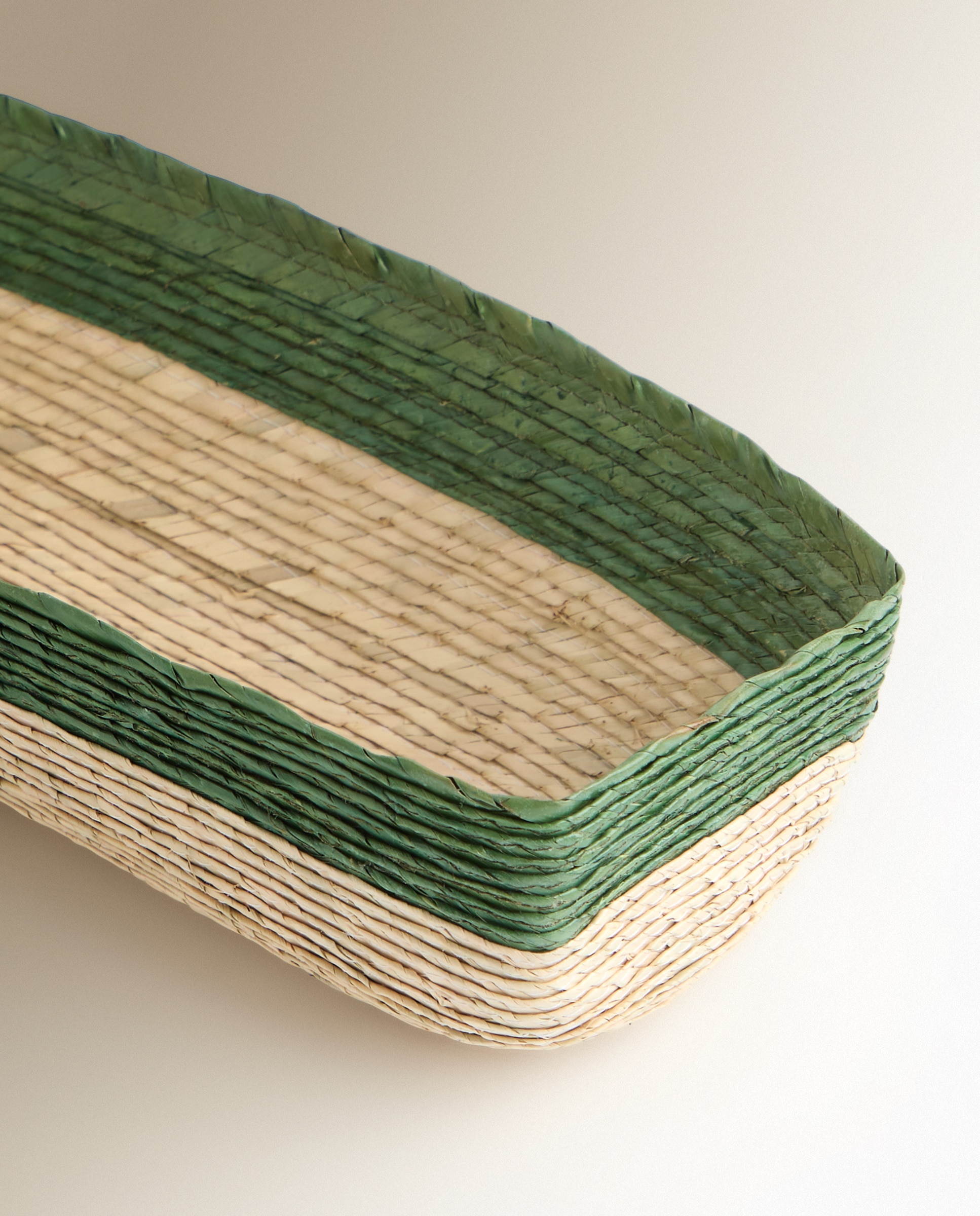 Panera rectangular hecha a mano Guatape Verde Verde-2
