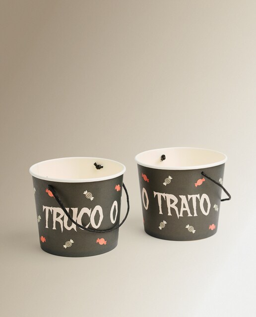 Set de 2 bowls desechables para gominolas Truco Halloween
