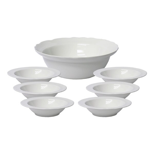 Conjunto para saladas 7 peças Naranco Branco San Claudio Branco-1