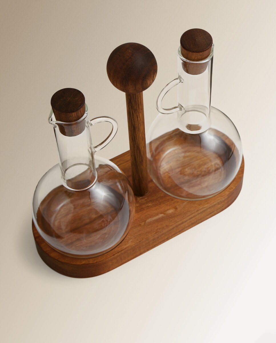 Conjunto de Galheteiro de Azeite e Vinagre Universal Natural-2