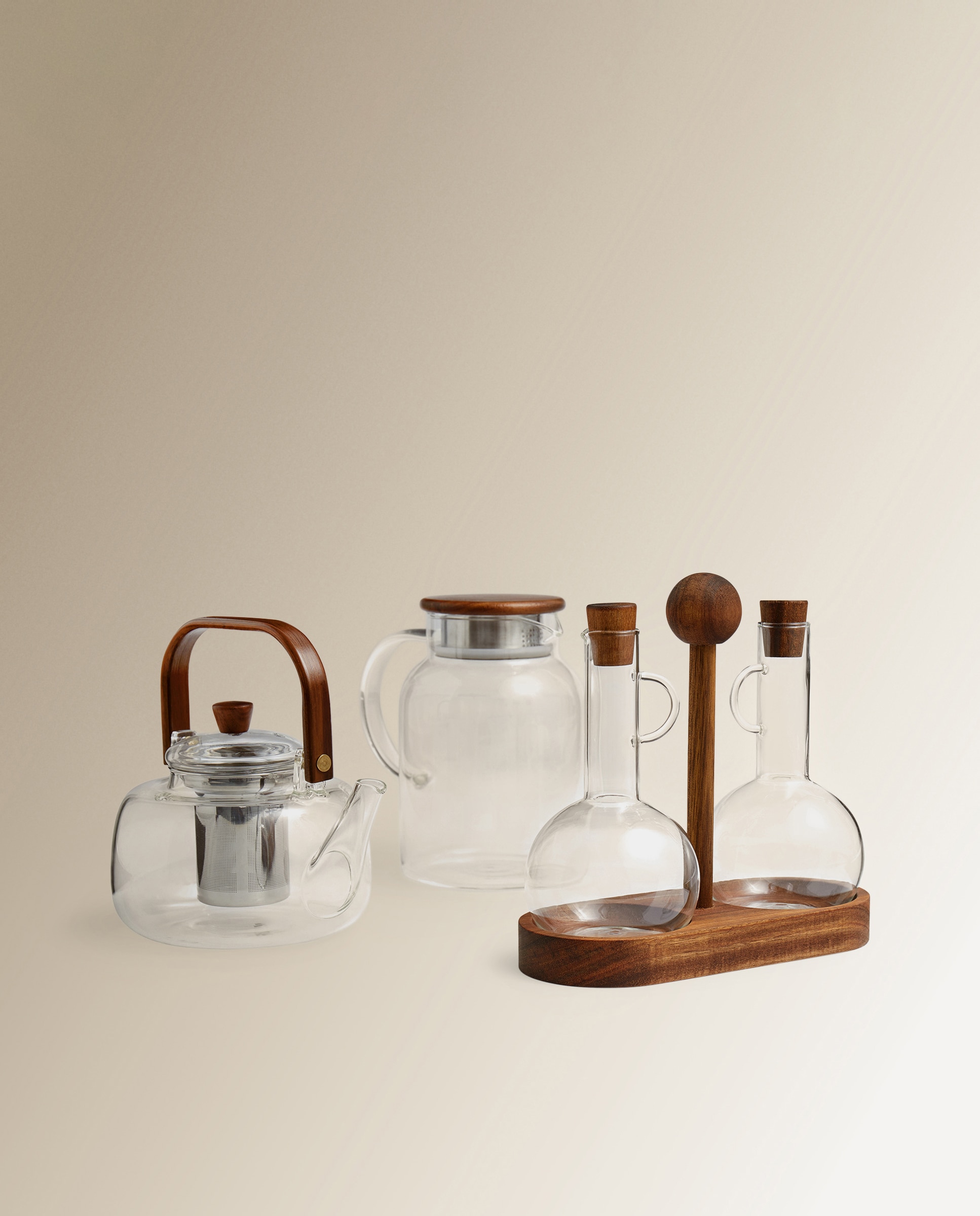 Conjunto de Galheteiro de Azeite e Vinagre Universal Natural-5