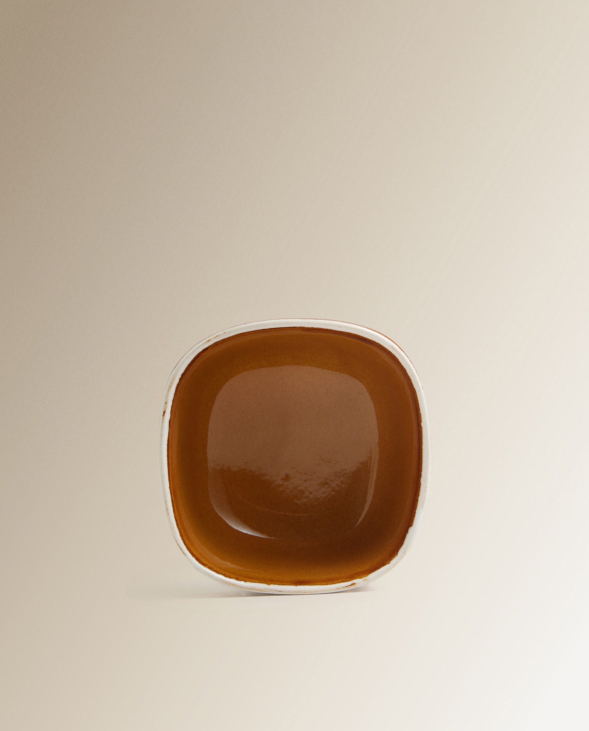 Tigela Quadrada de Cerâmica Electro Castanho-2